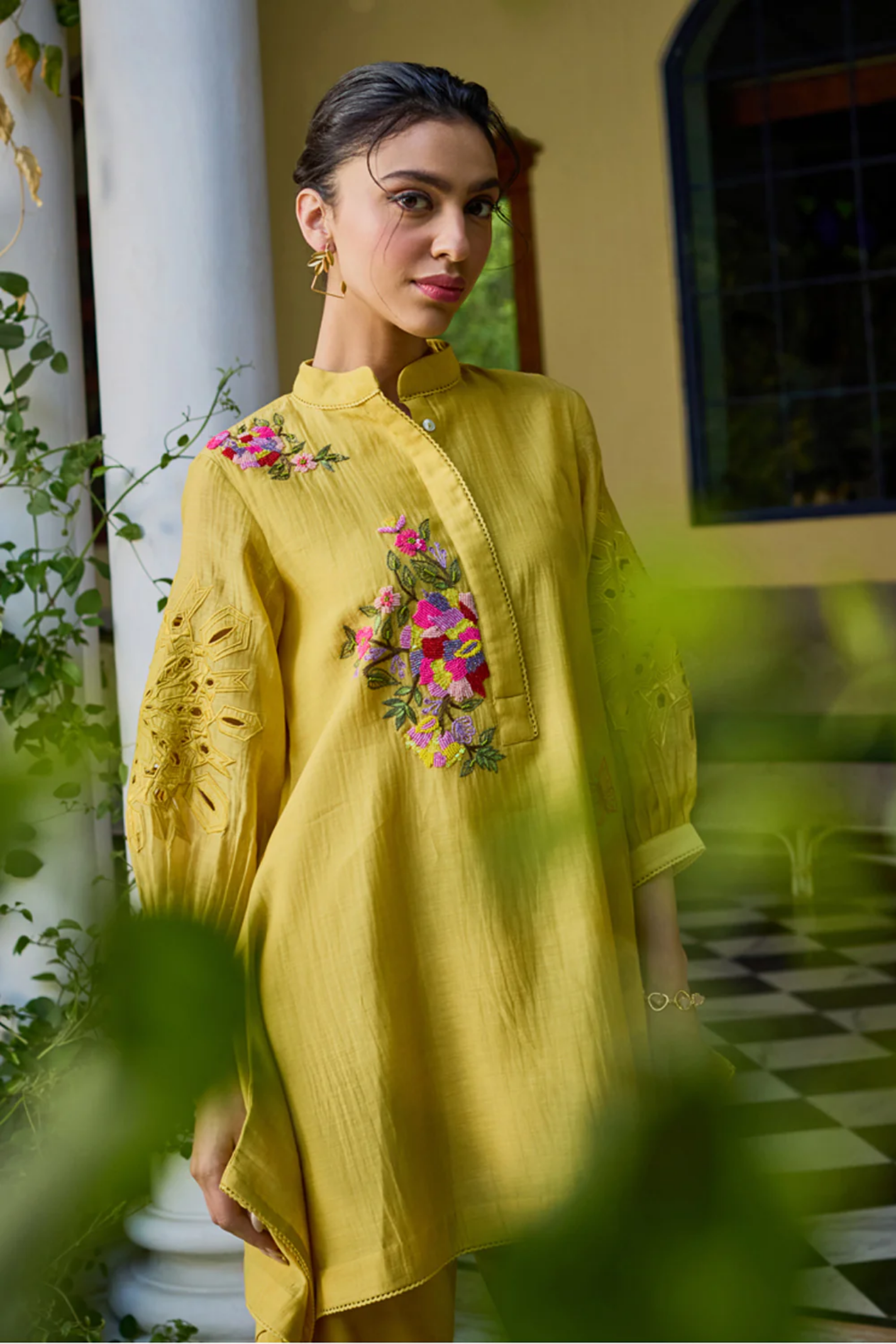Amal Side Drop Mustard Co-ord Set