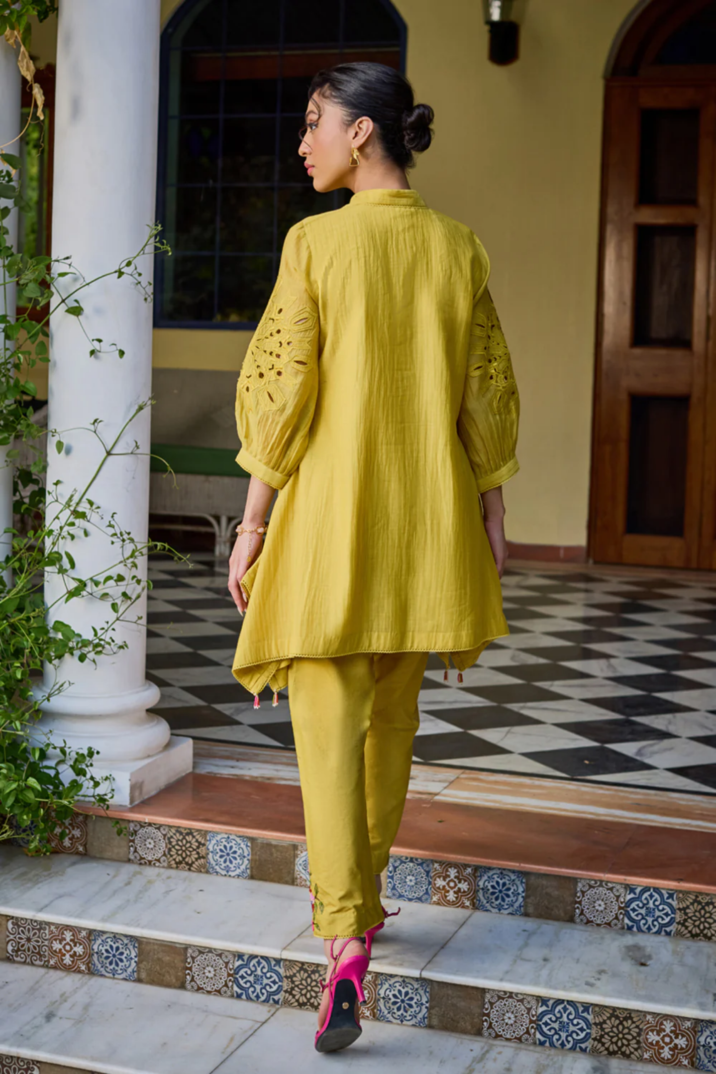 Amal Side Drop Mustard Co-ord Set