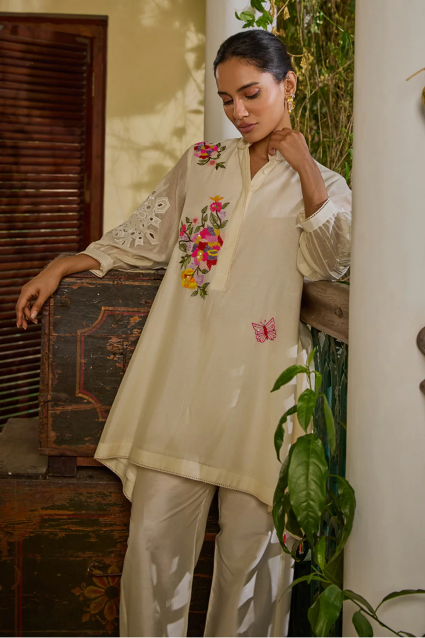 Amal Side Drop Ivory Co-ord Set