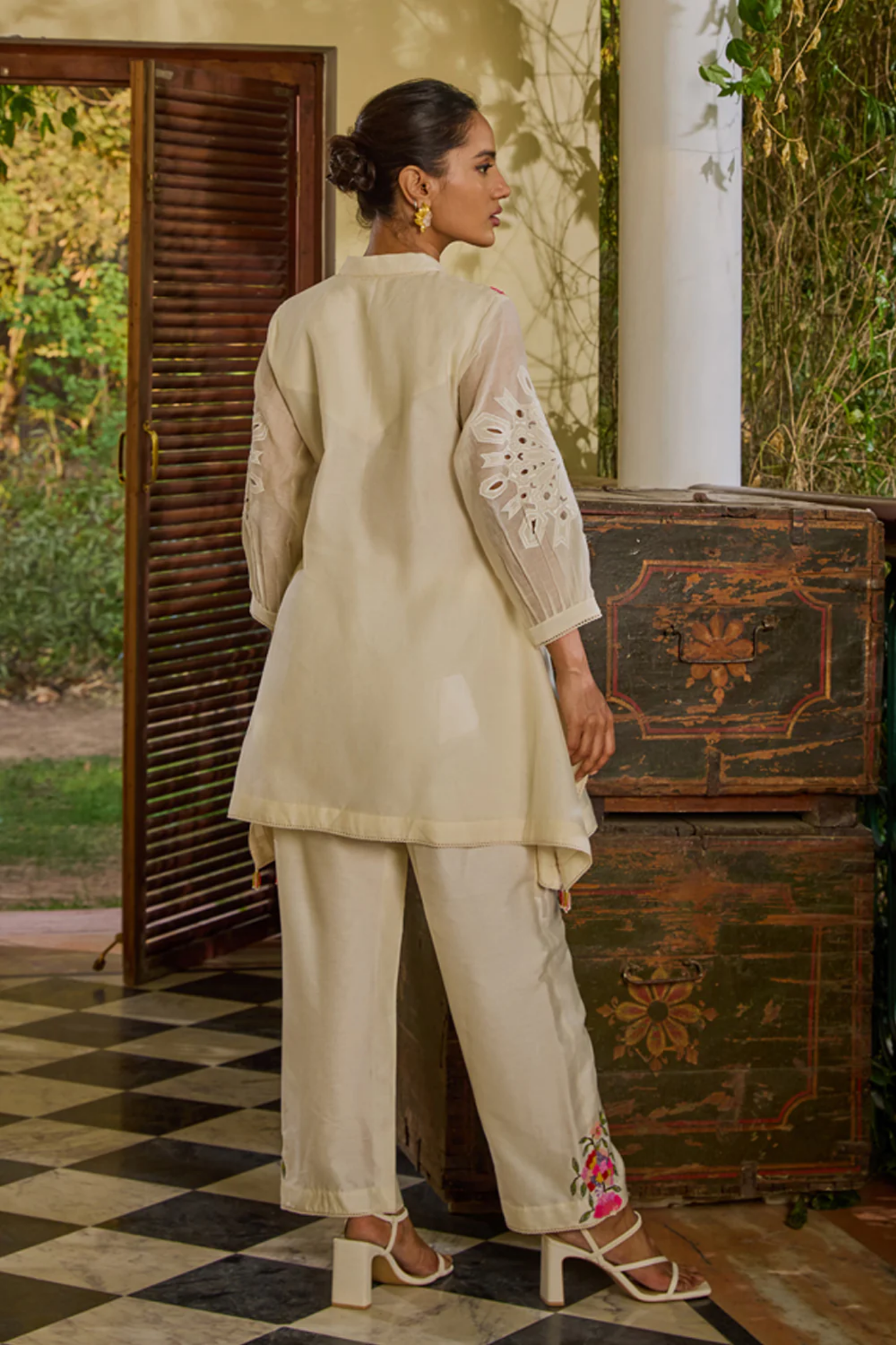 Amal Side Drop Ivory Co-ord Set