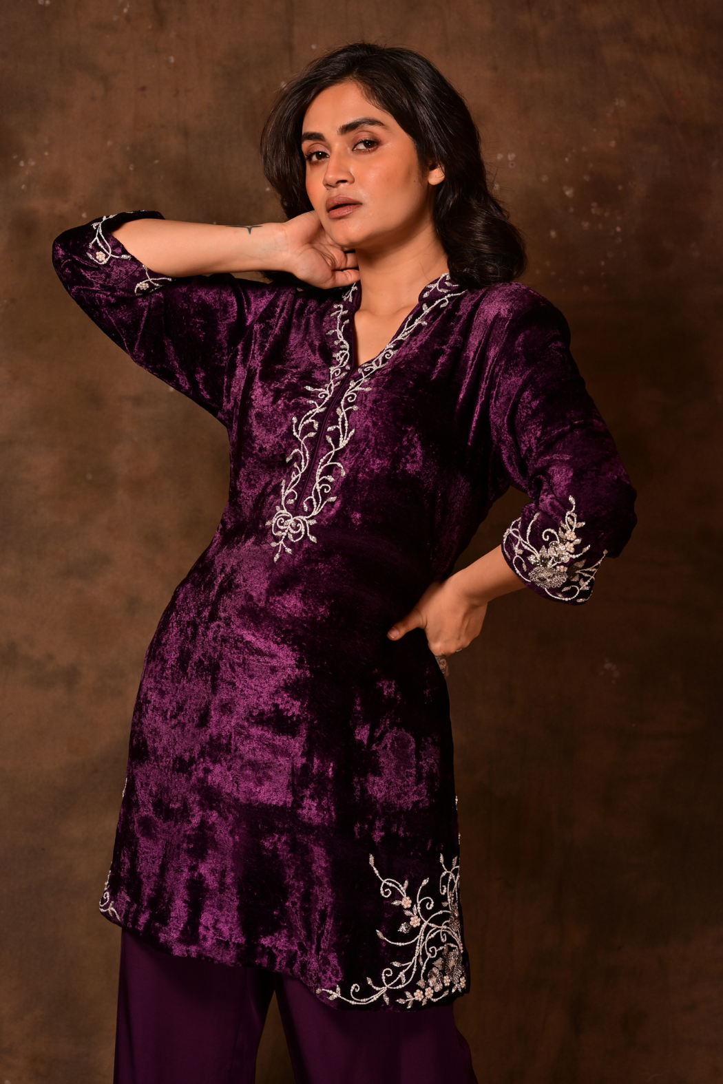 Voilet Velvet Co-ord Set