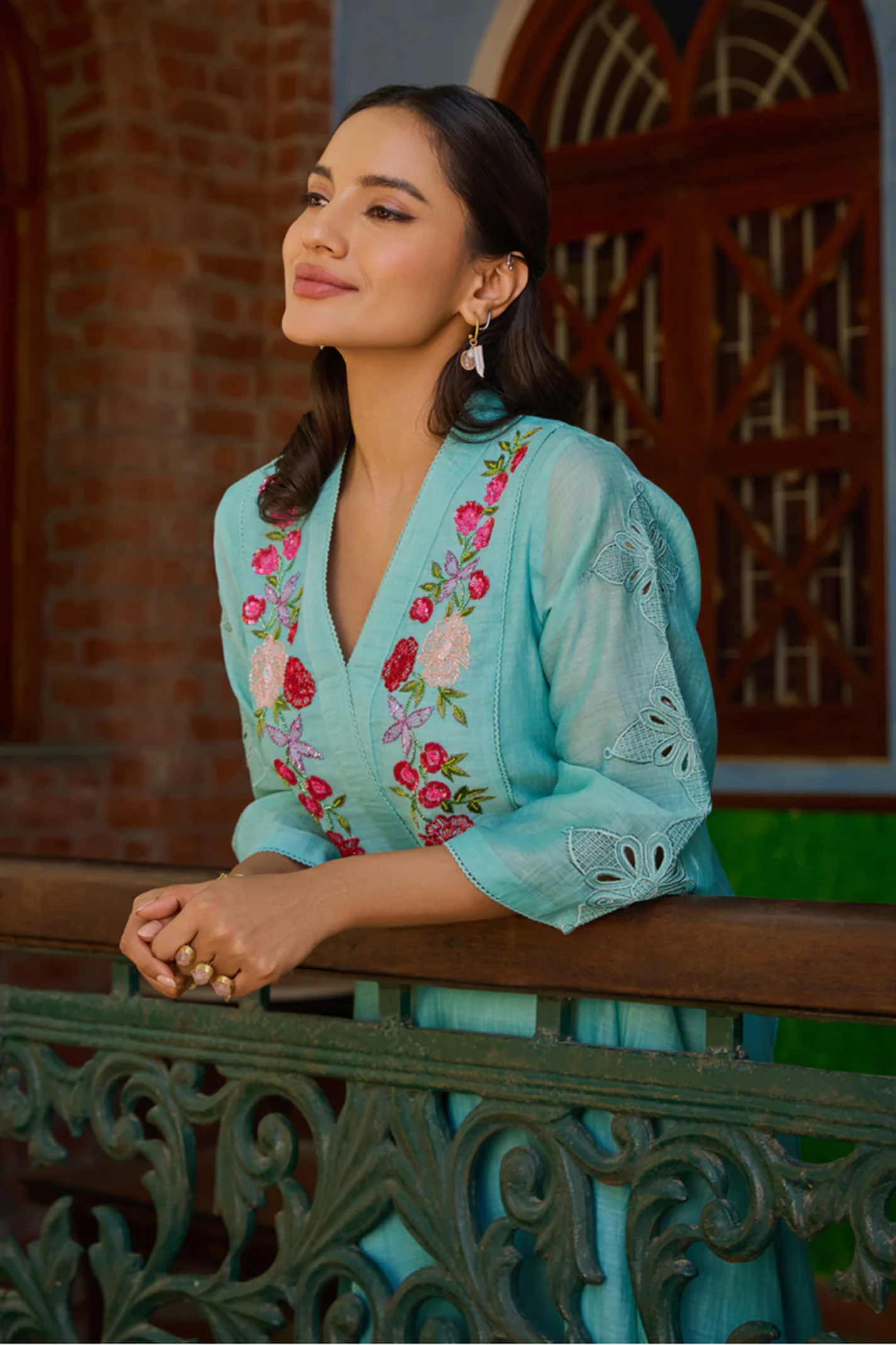 Arya Turquoise Kurta Set (With Dupatta)