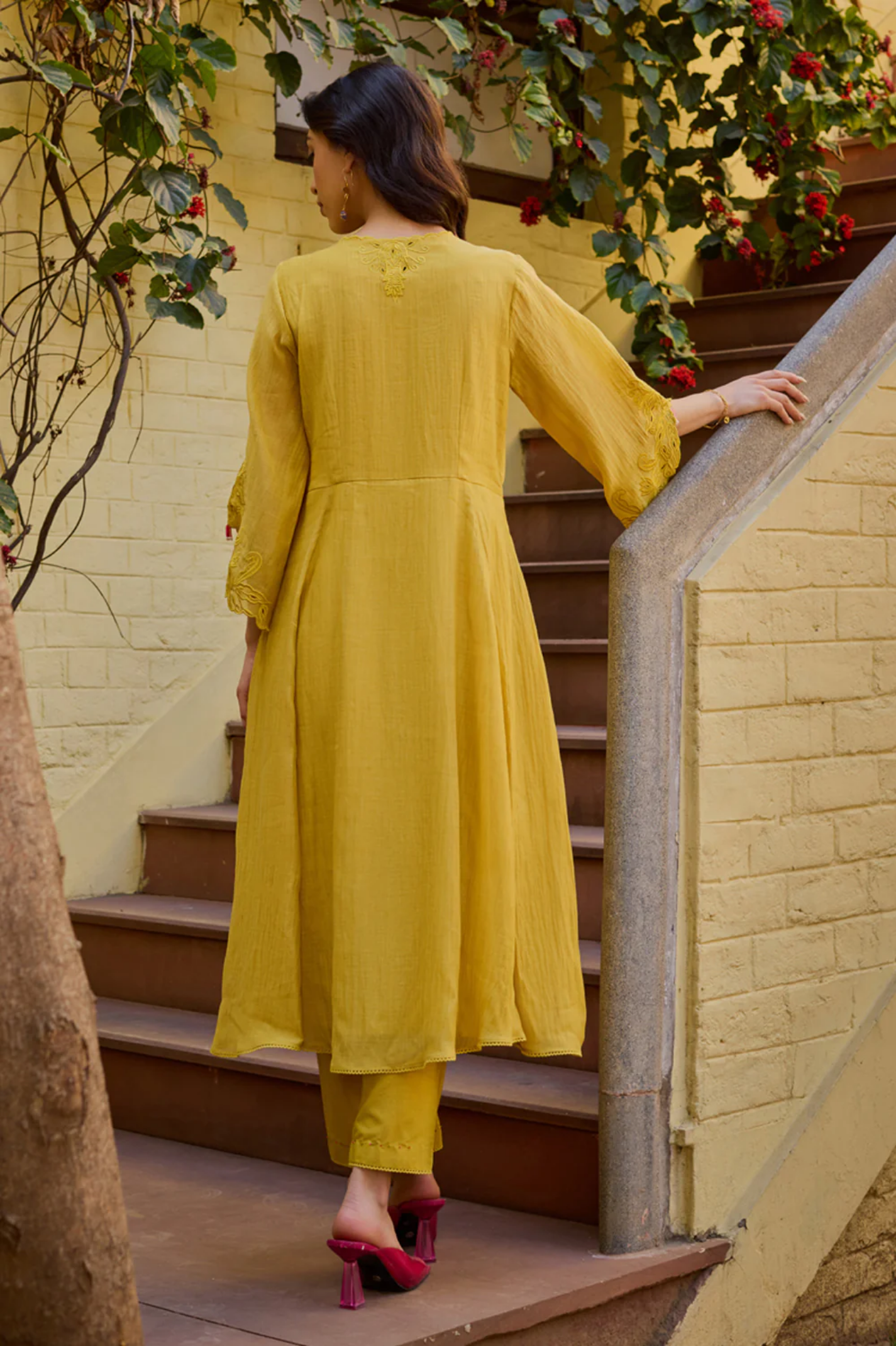 Mira Mustard Anarkali Set (With Dupatta)