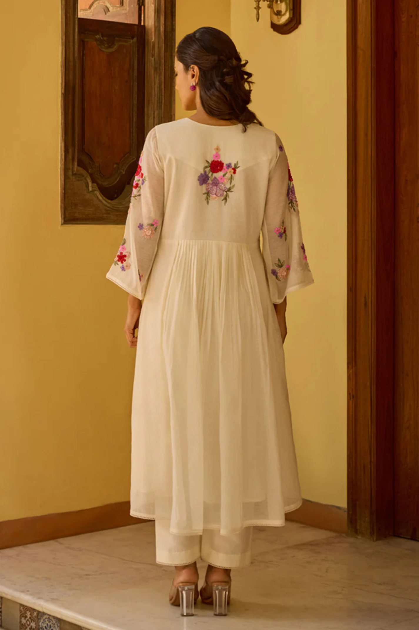 Ehsaas Kalidar Ivory Suit Set