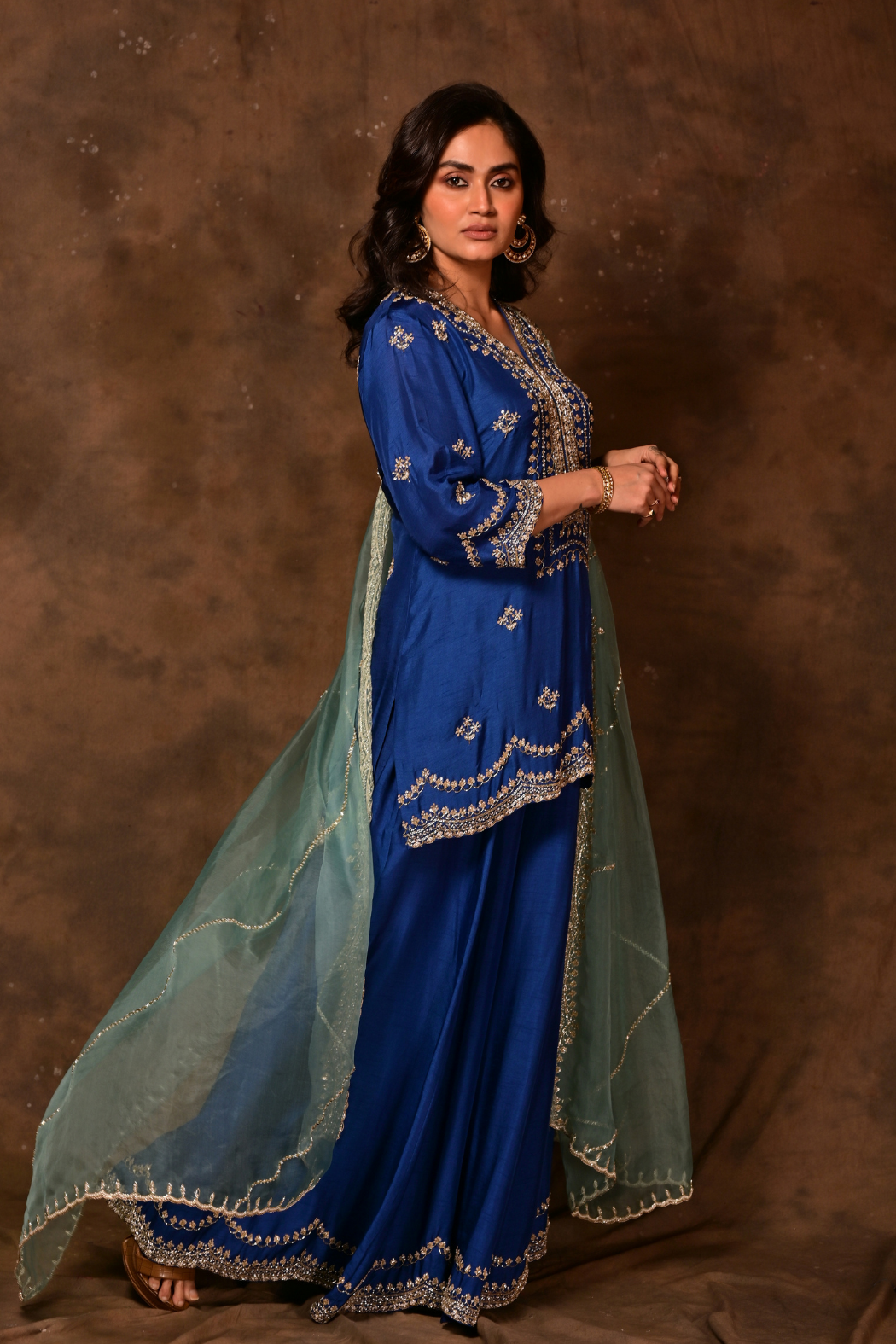 Inara Periwinkle Sharara Set
