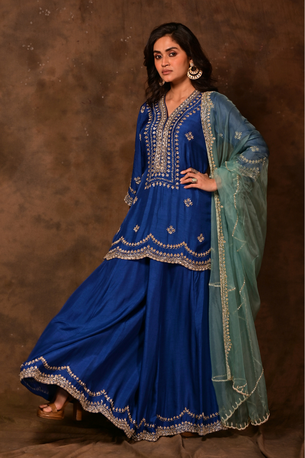 Inara Periwinkle Sharara Set