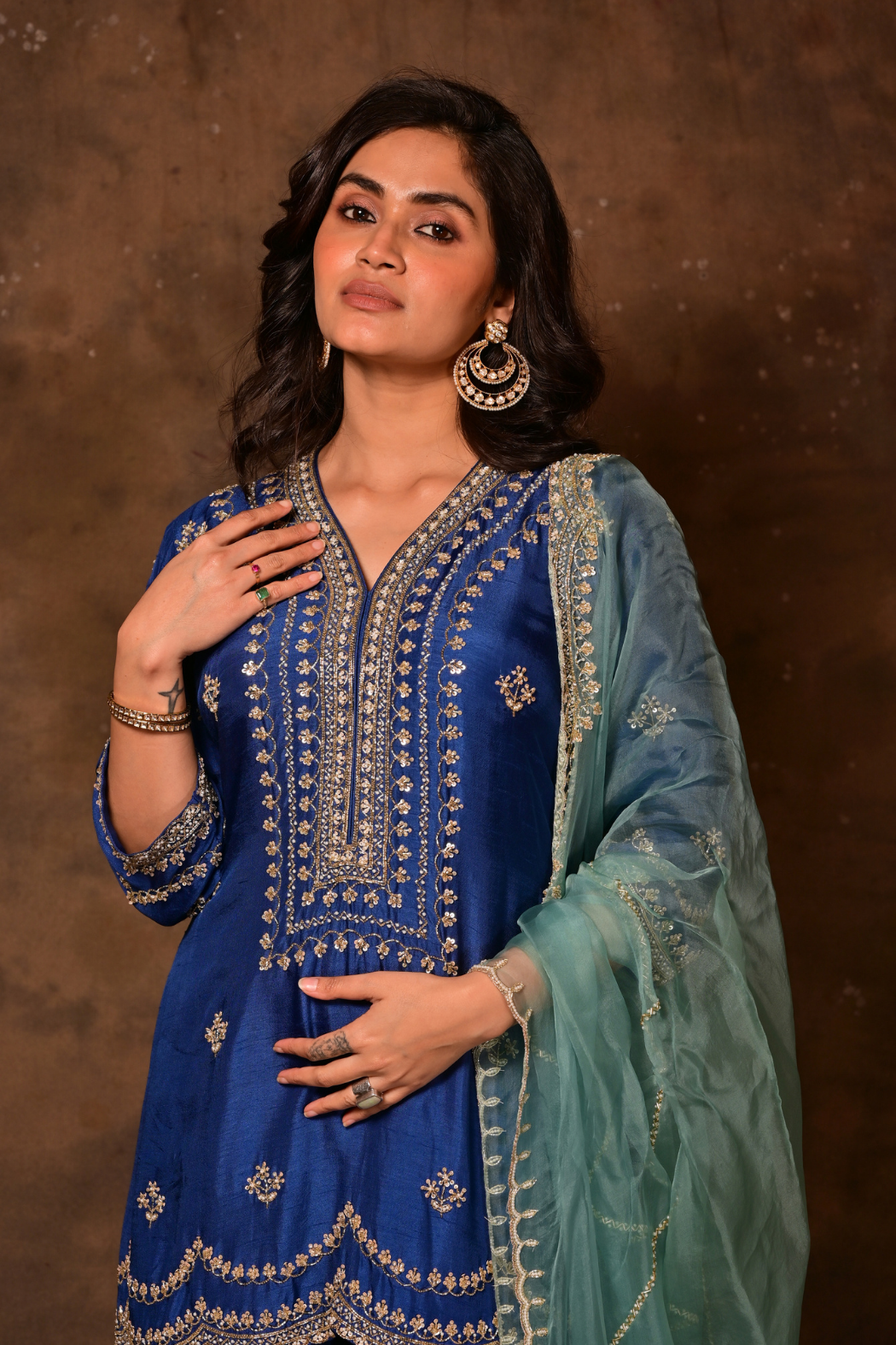 Inara Periwinkle Sharara Set