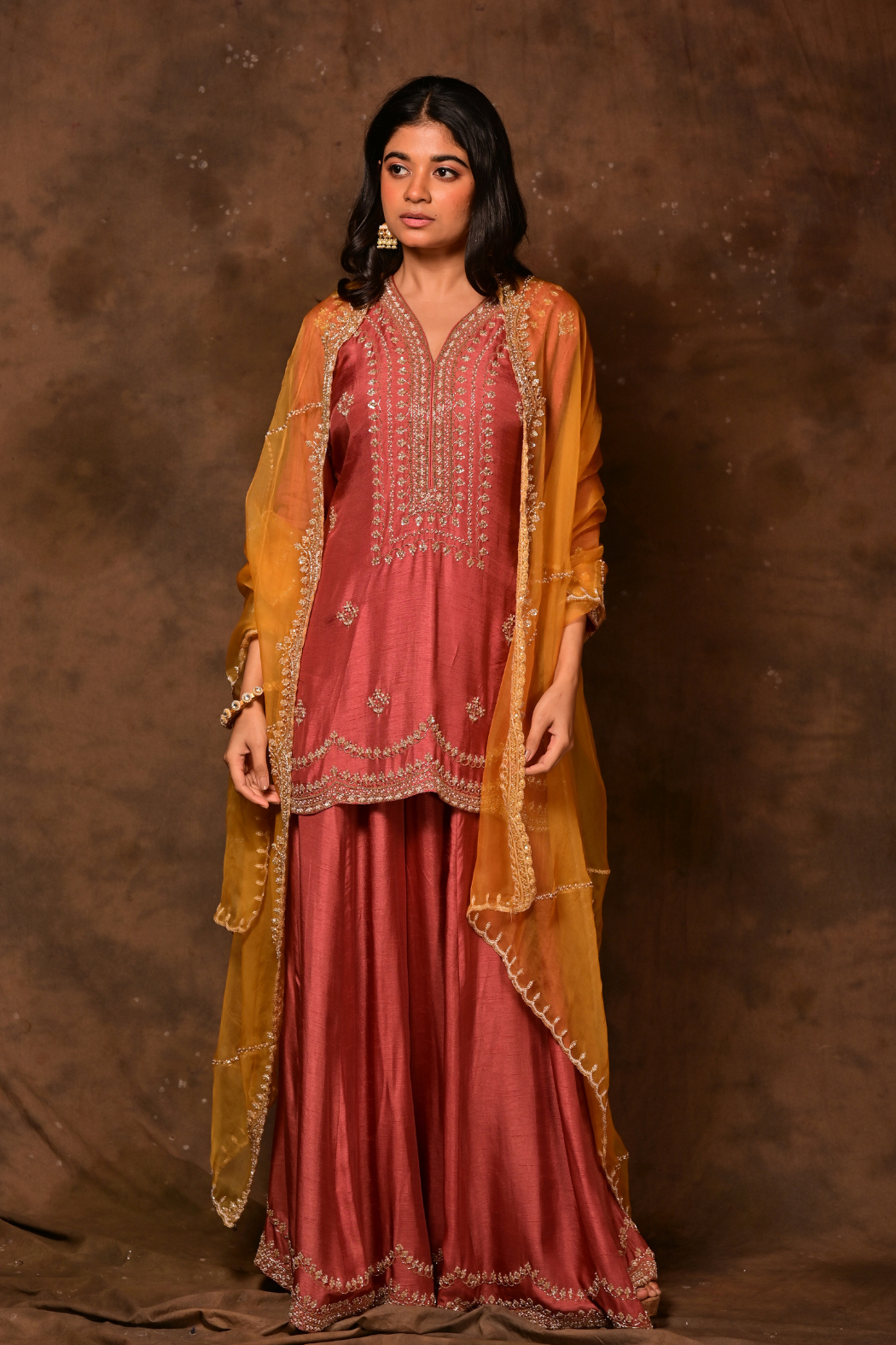 Inara Coral Sharara Set
