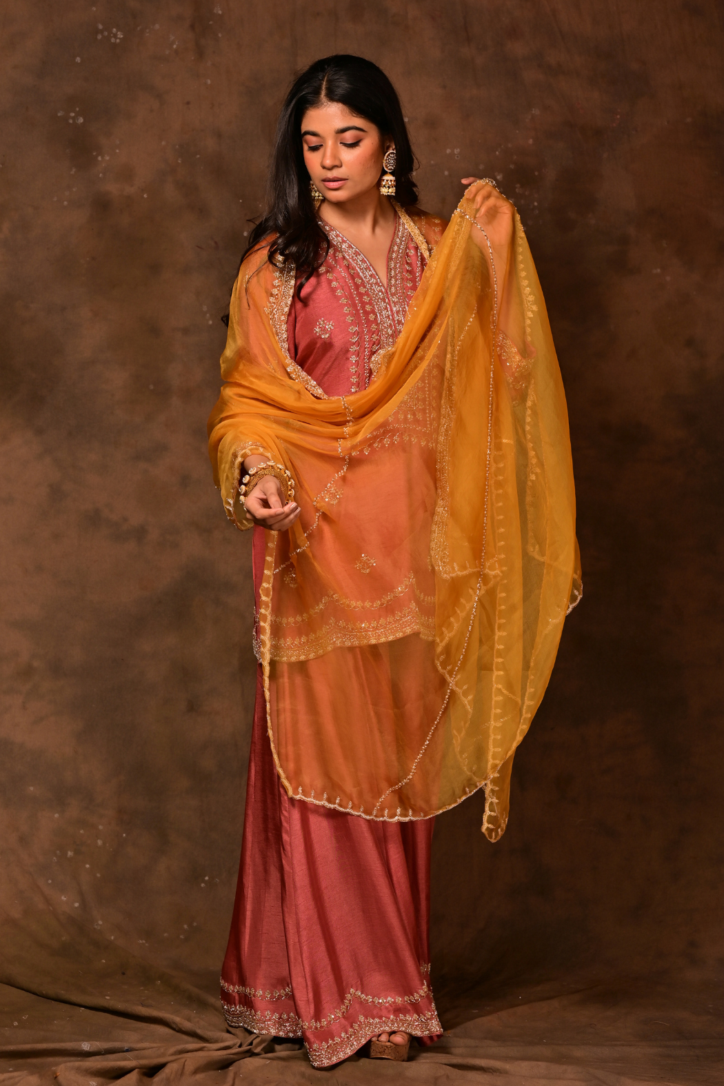 Inara Coral Sharara Set