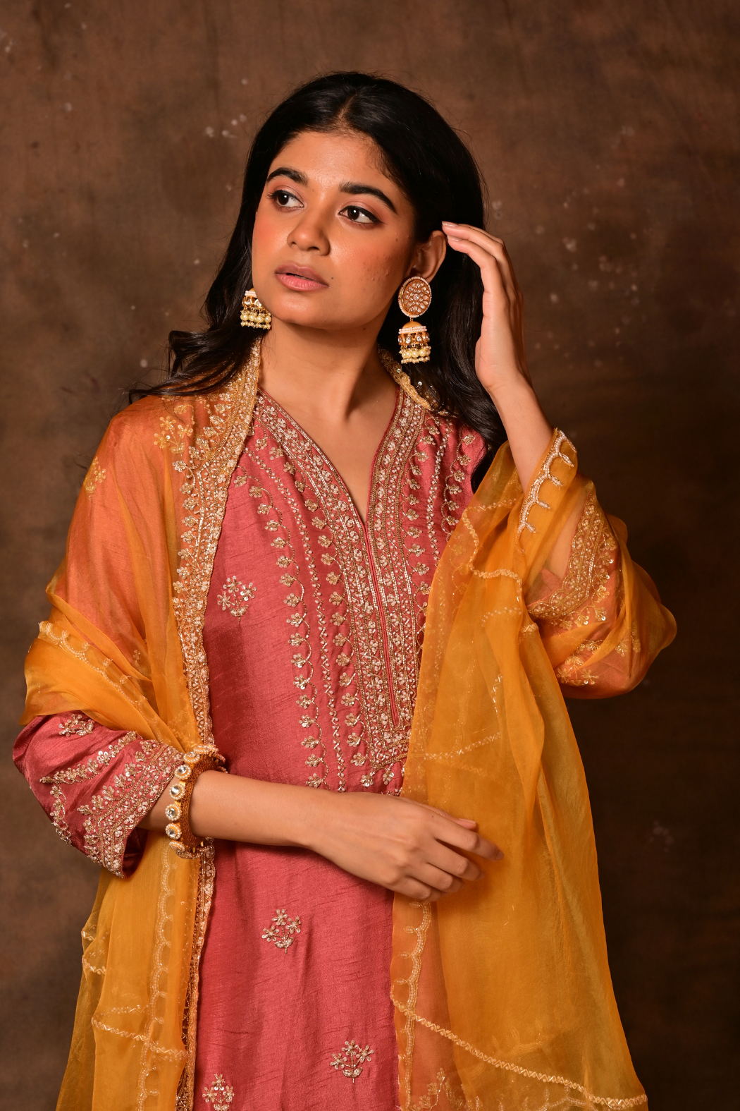 Inara Coral Sharara Set
