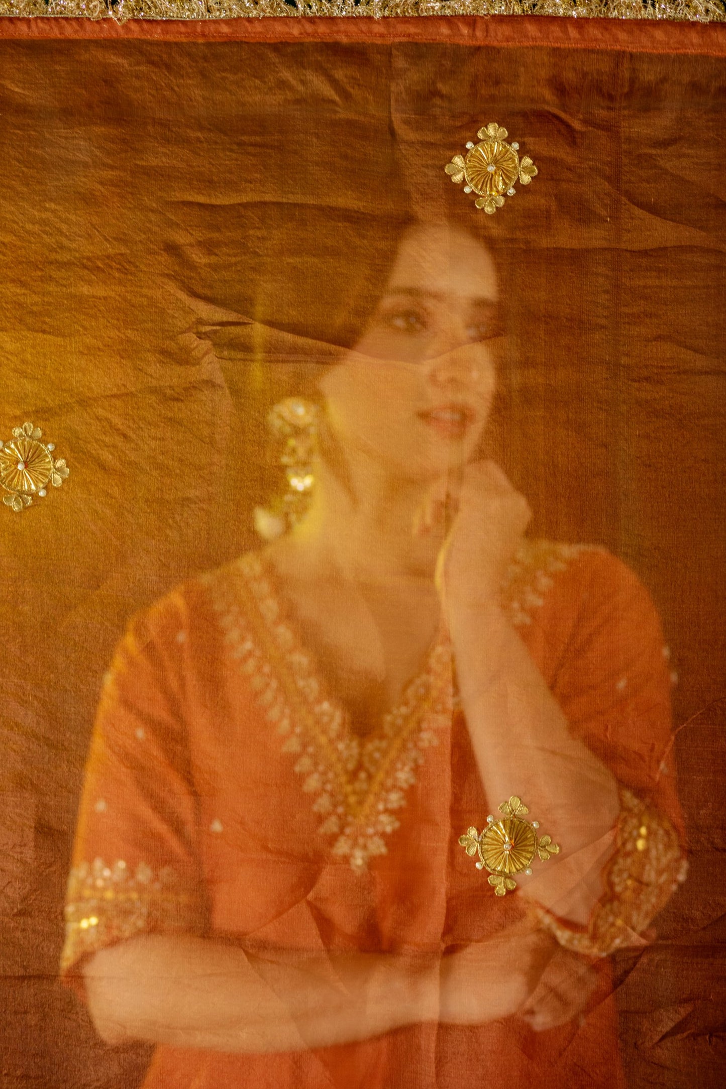 Rust Gota Patti Kurta Set