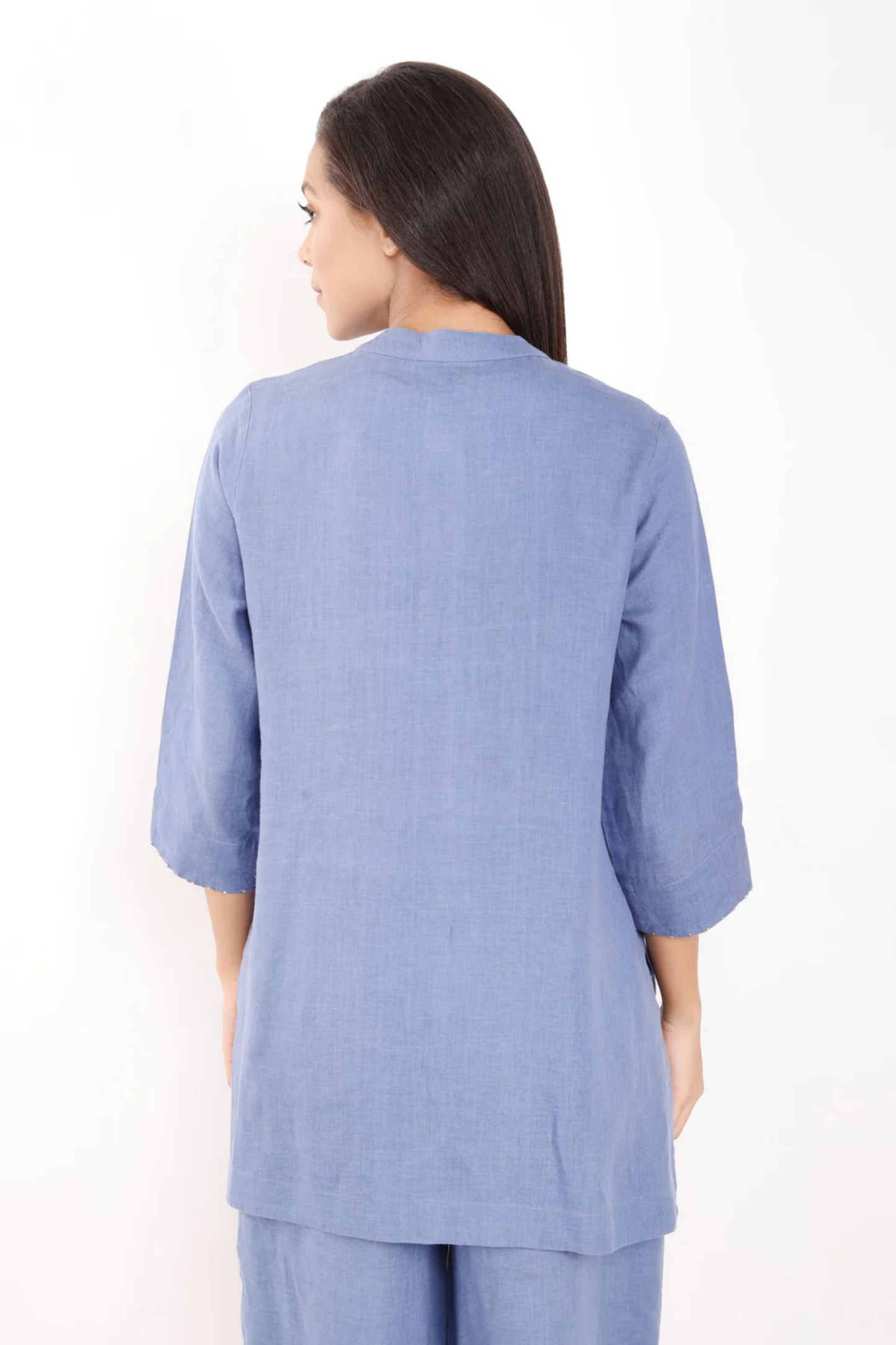 Blue Zari Emboridered Shirt