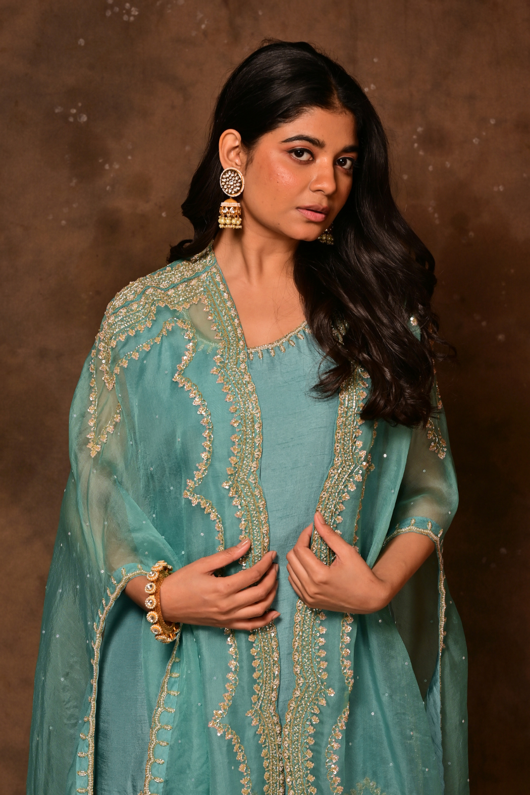 Inara Turquoise Sharara Set