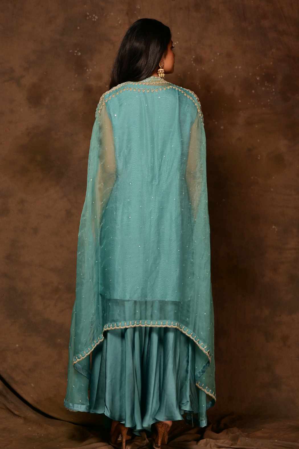 Inara Turquoise Sharara Set