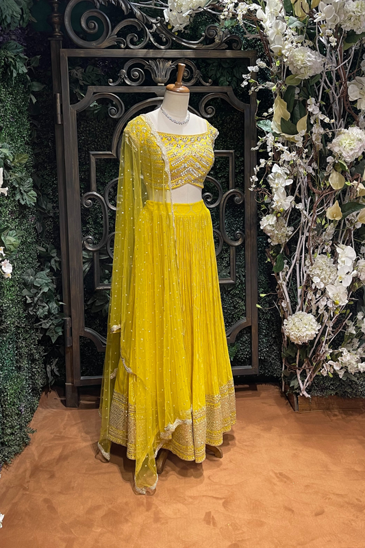 Yellow Embroidered Lehenga Set