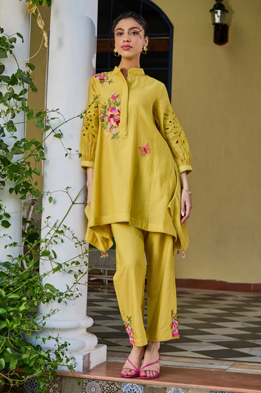 Amal Side Drop Mustard Co-ord Set