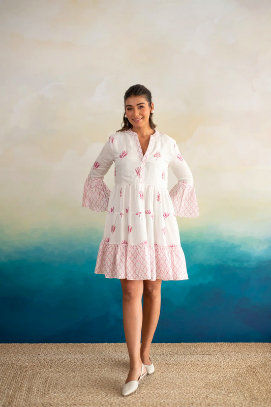 Dew - Bell Sleeves Short Dress