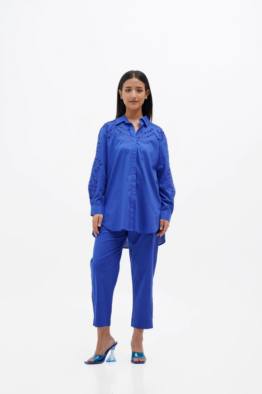 Isabella Electric Blue Lustrous Co-ord Set