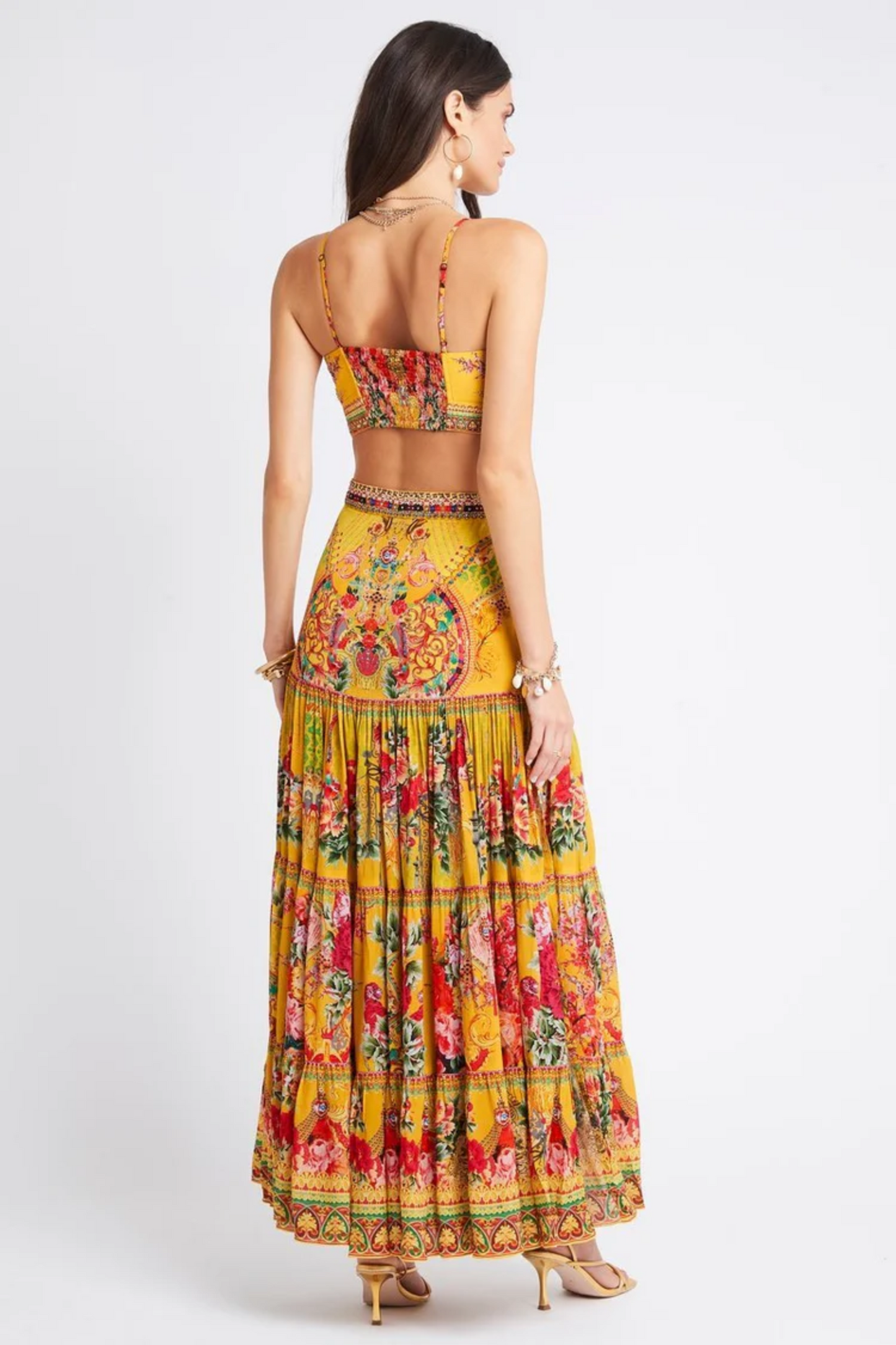 SUMMER GARDEN MAXI SKIRT WITH BUSTIER TOP