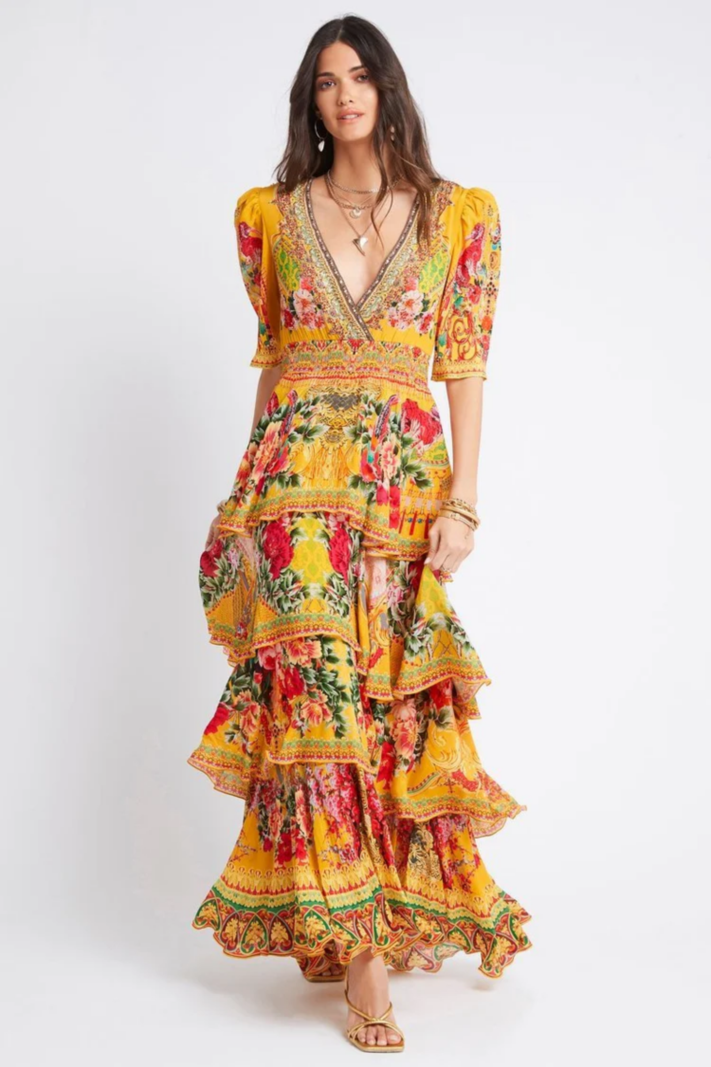 SUMMER GARDEN CROSS OVER MAXI DRESS