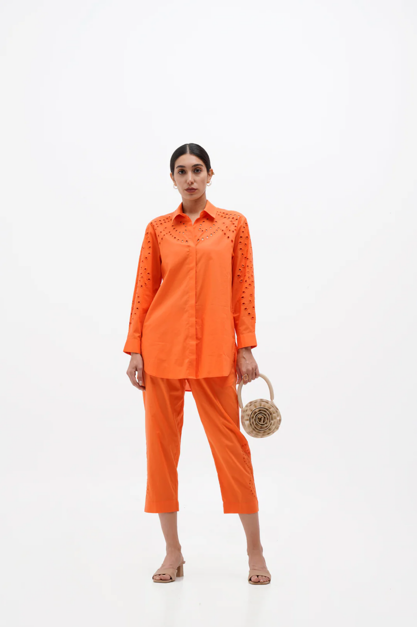 Isabella Orange Lustrous Co-ord Set