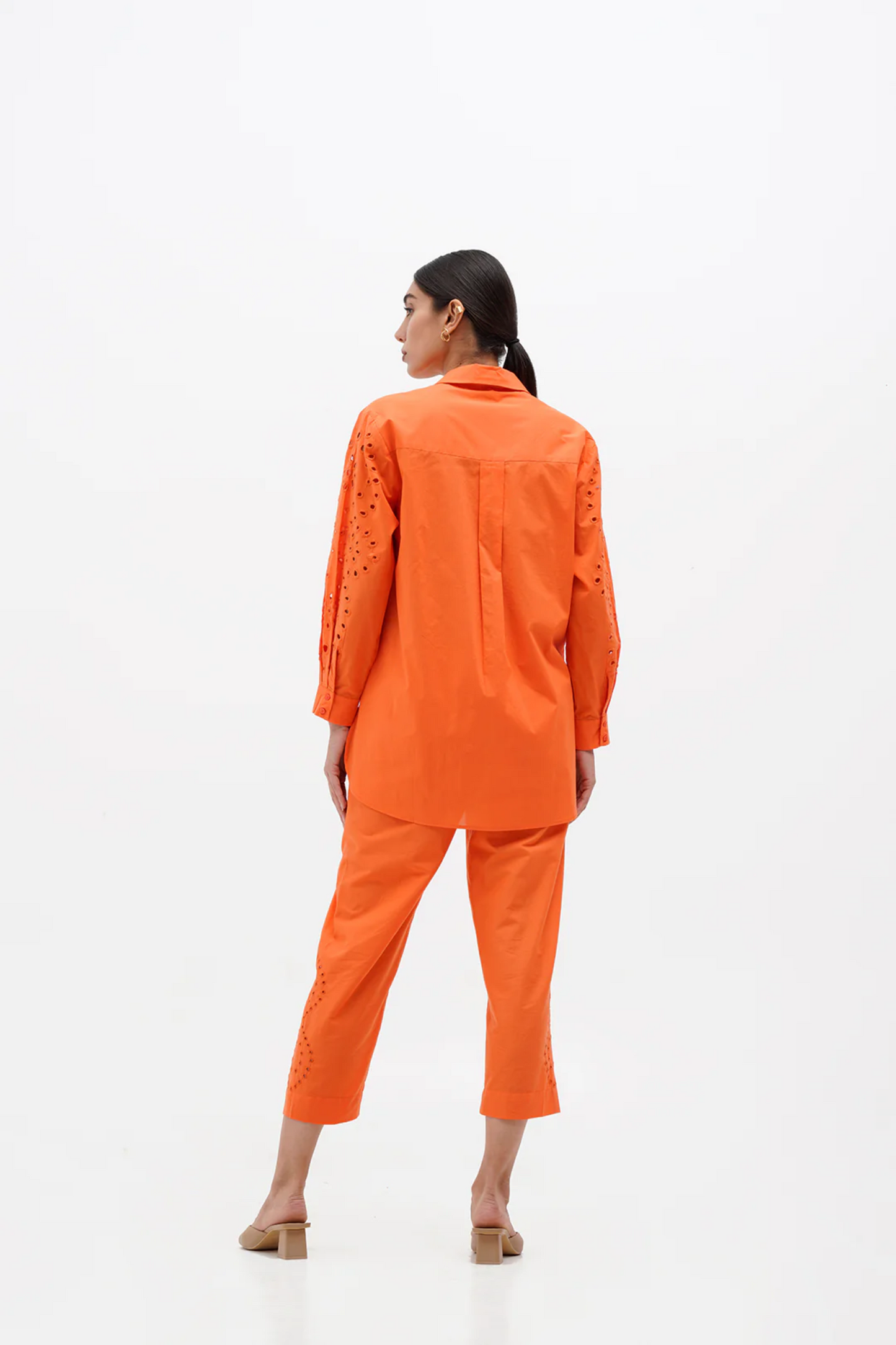 Isabella Orange Lustrous Co-ord Set