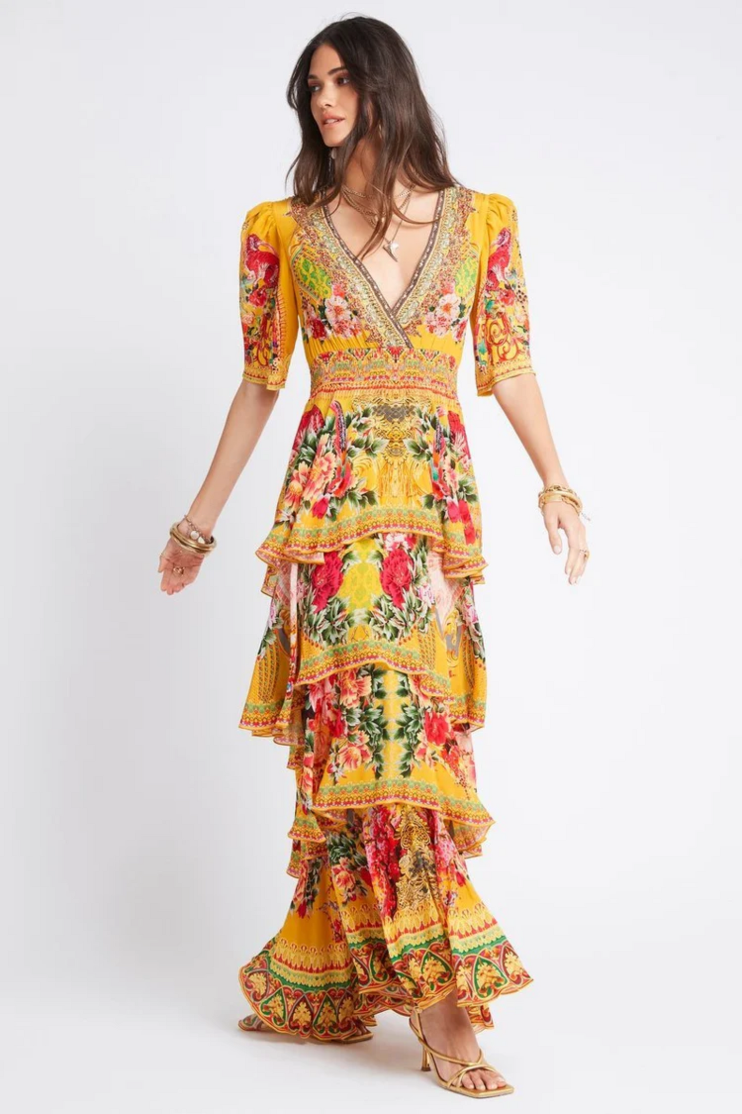 SUMMER GARDEN CROSS OVER MAXI DRESS