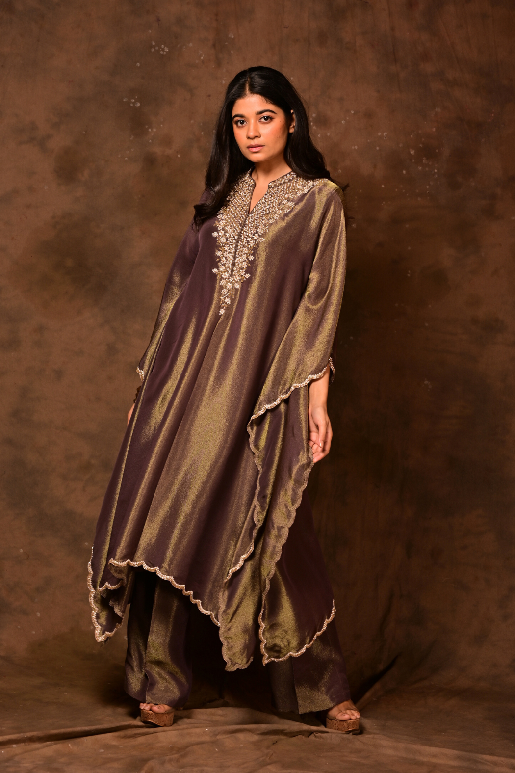 Stunning Cosmos Silk Kaftan Set