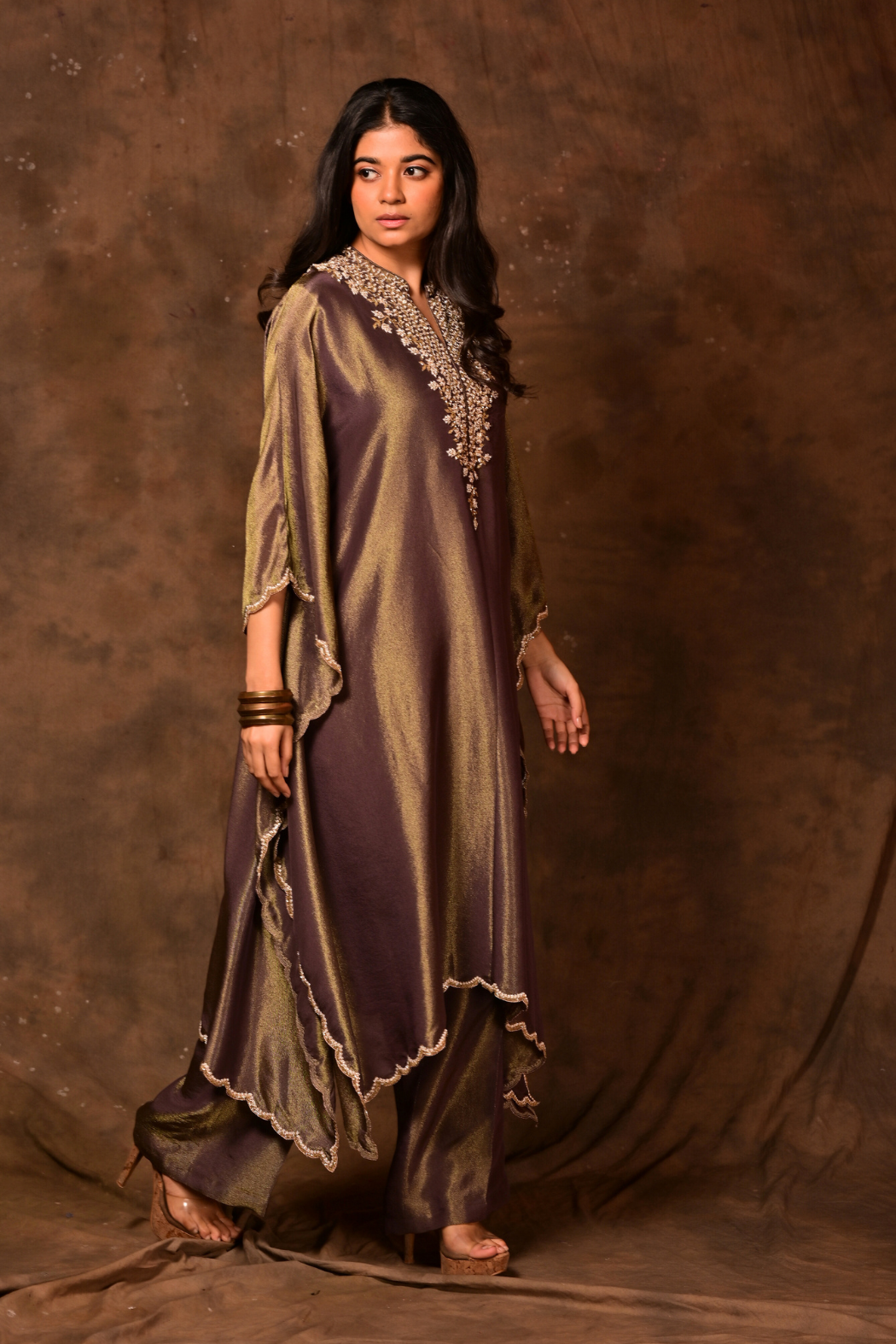 Stunning Cosmos Silk Kaftan Set