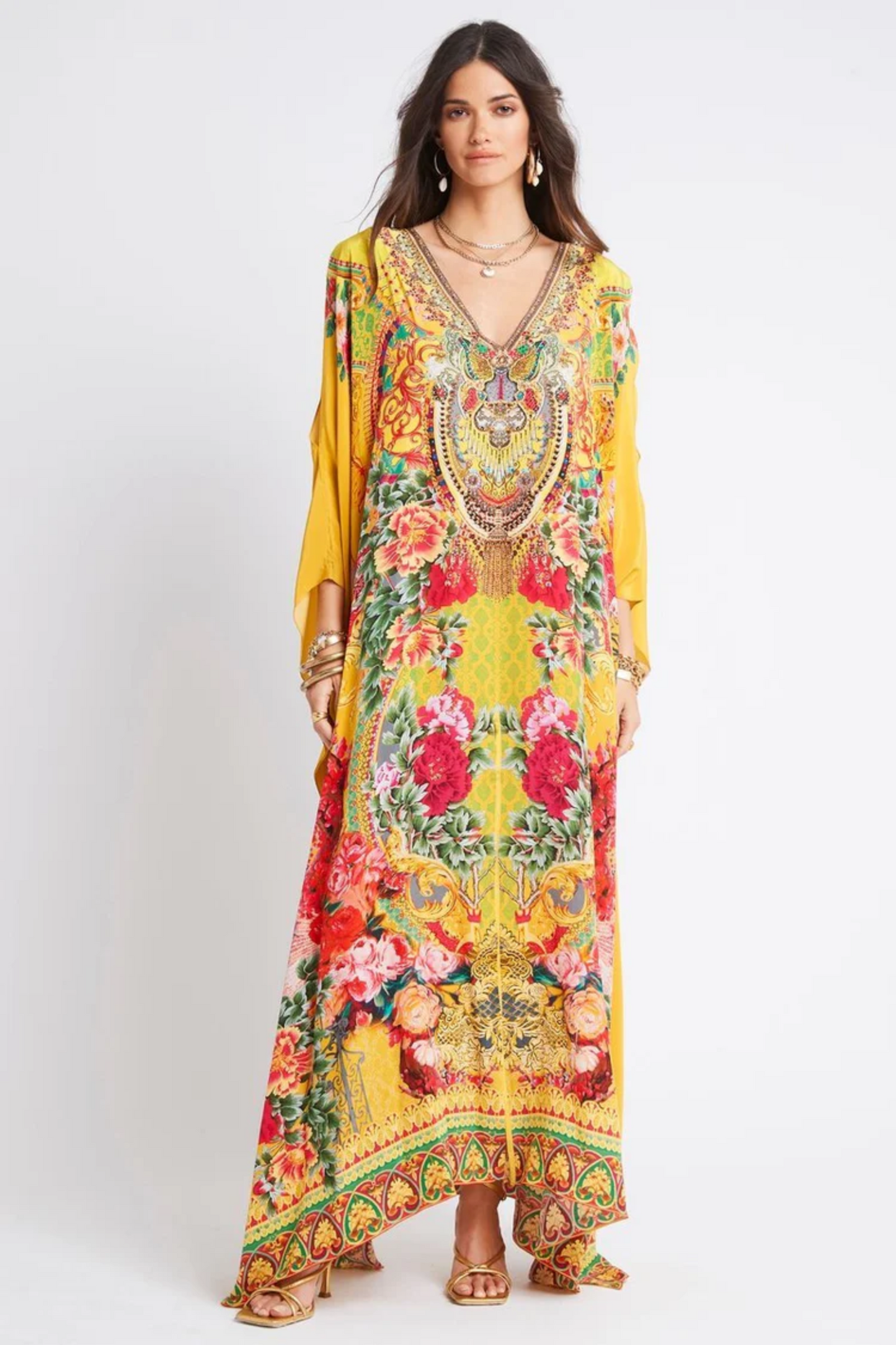 SUMMER GARDEN SILK BIG WIDTH KAFTAN