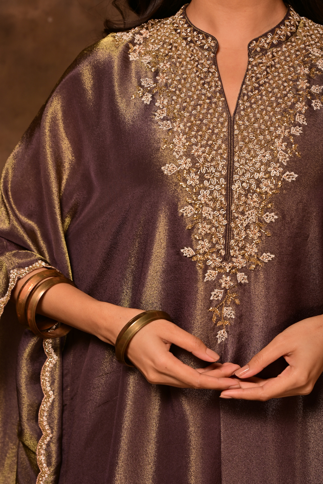 Stunning Cosmos Silk Kaftan Set