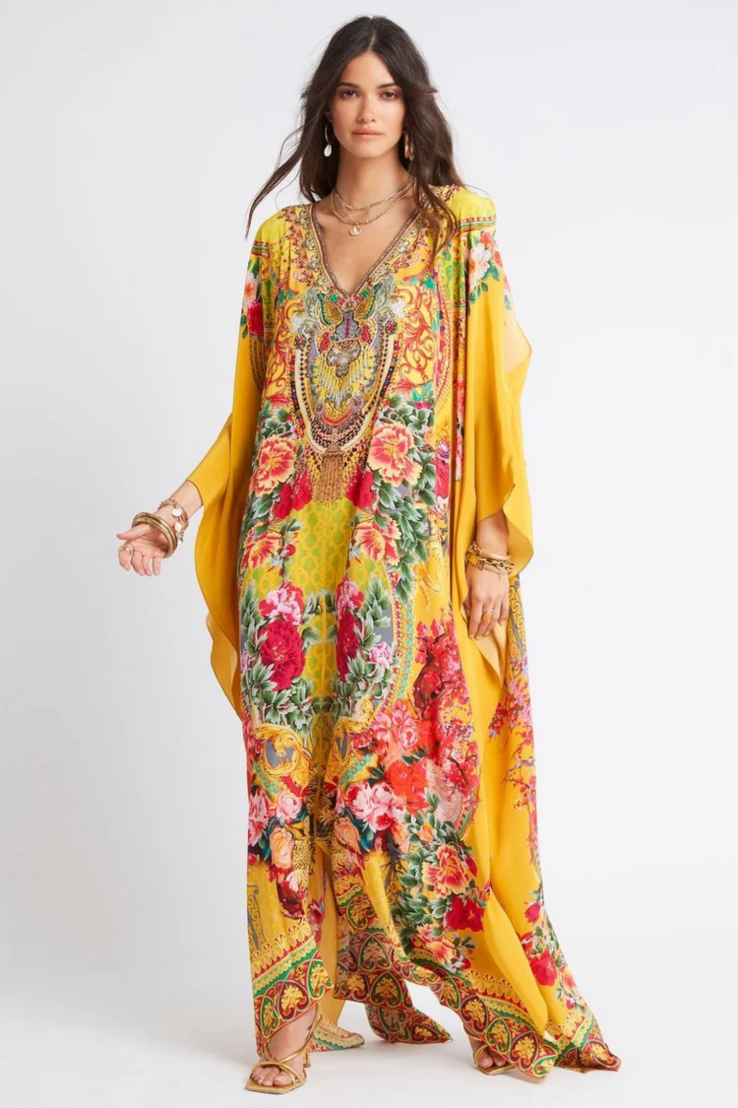 SUMMER GARDEN SILK BIG WIDTH KAFTAN