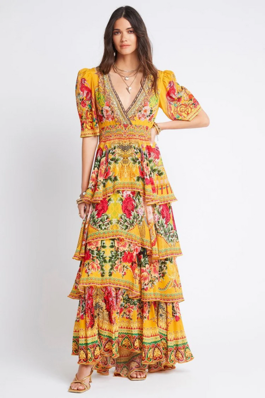 SUMMER GARDEN CROSS OVER MAXI DRESS