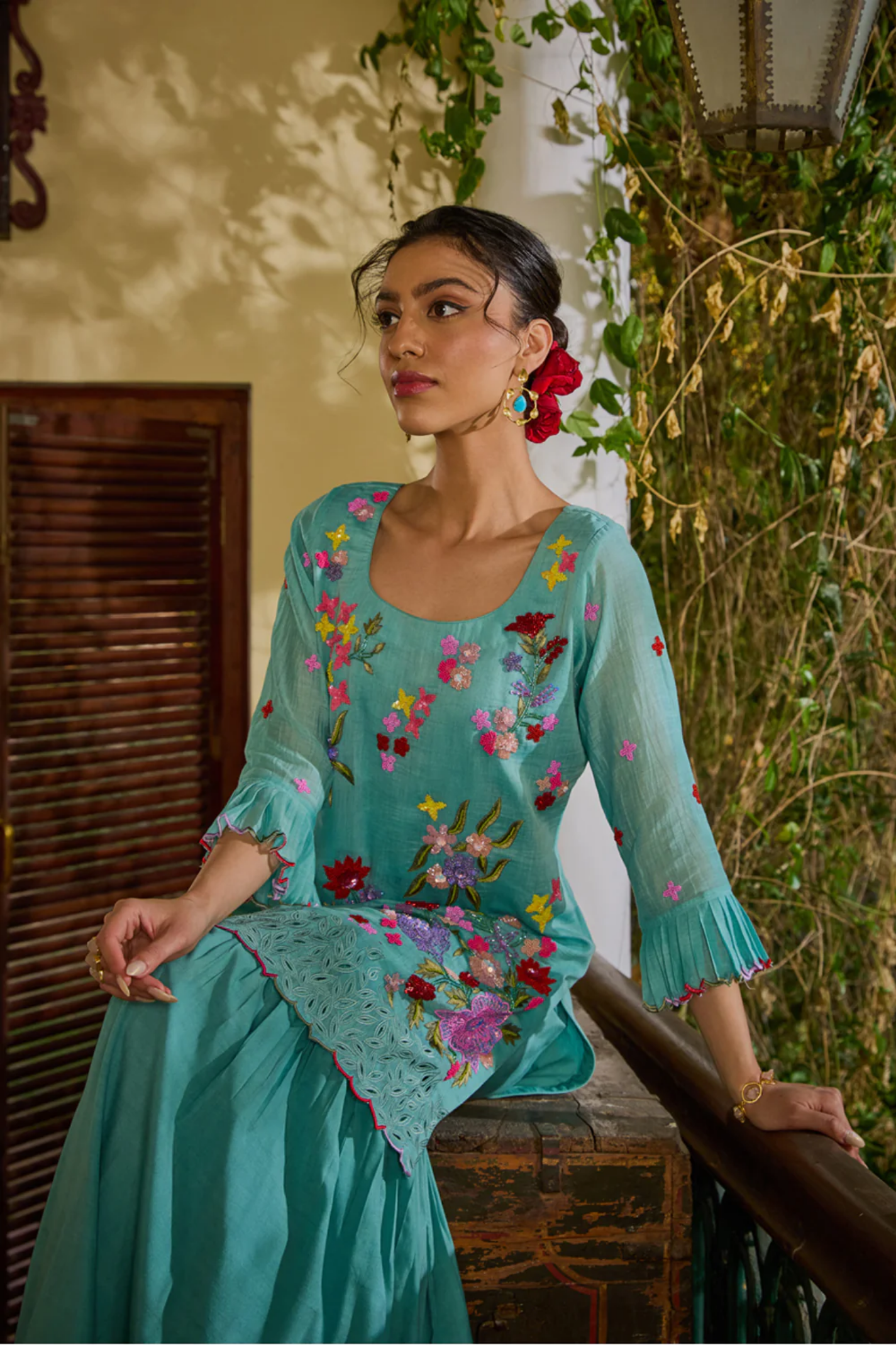 Reyna Short Kurta & Gharara Set (with dupatta)