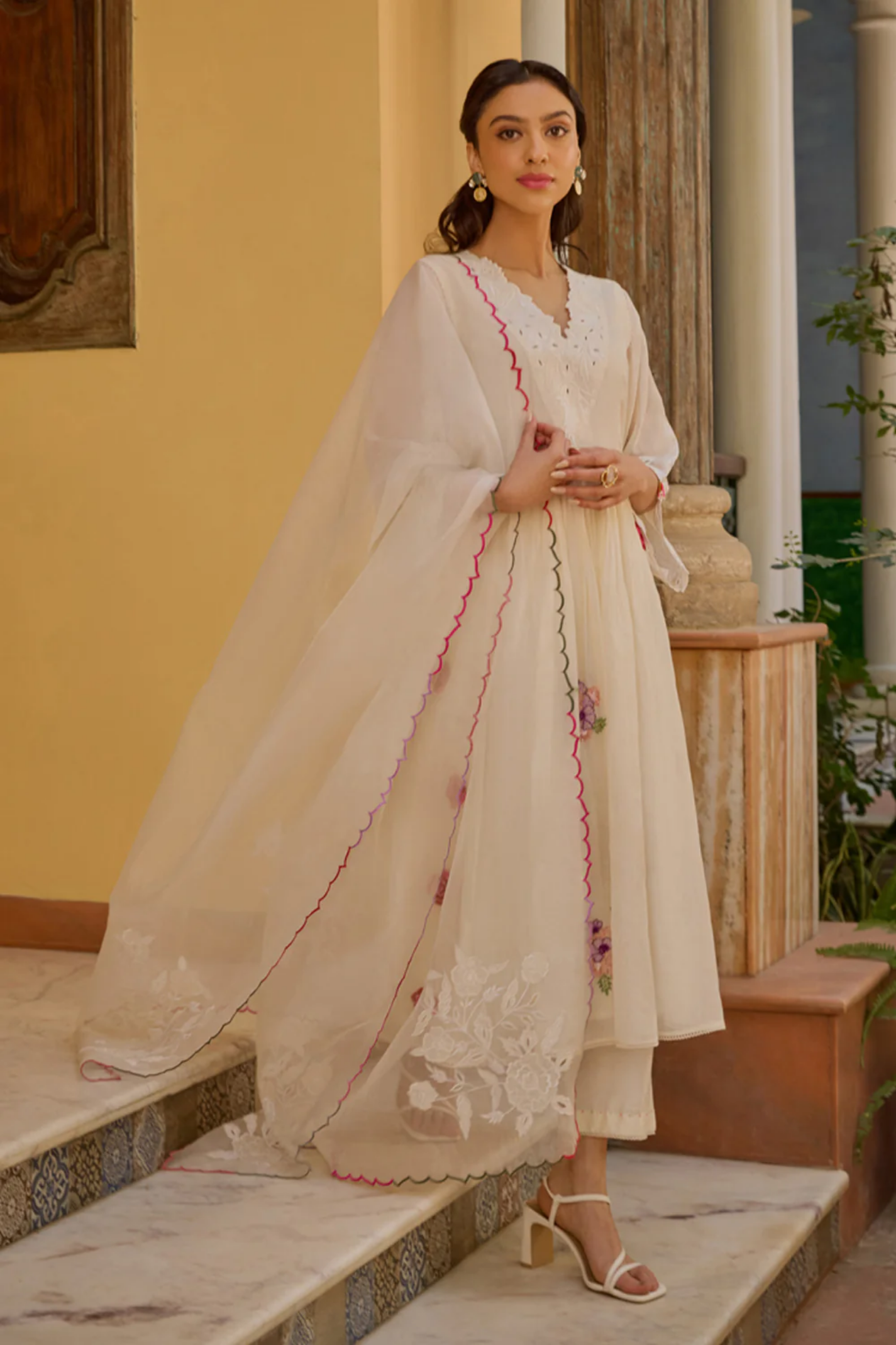 Mira Ivory Anarkali Set (With Dupatta)