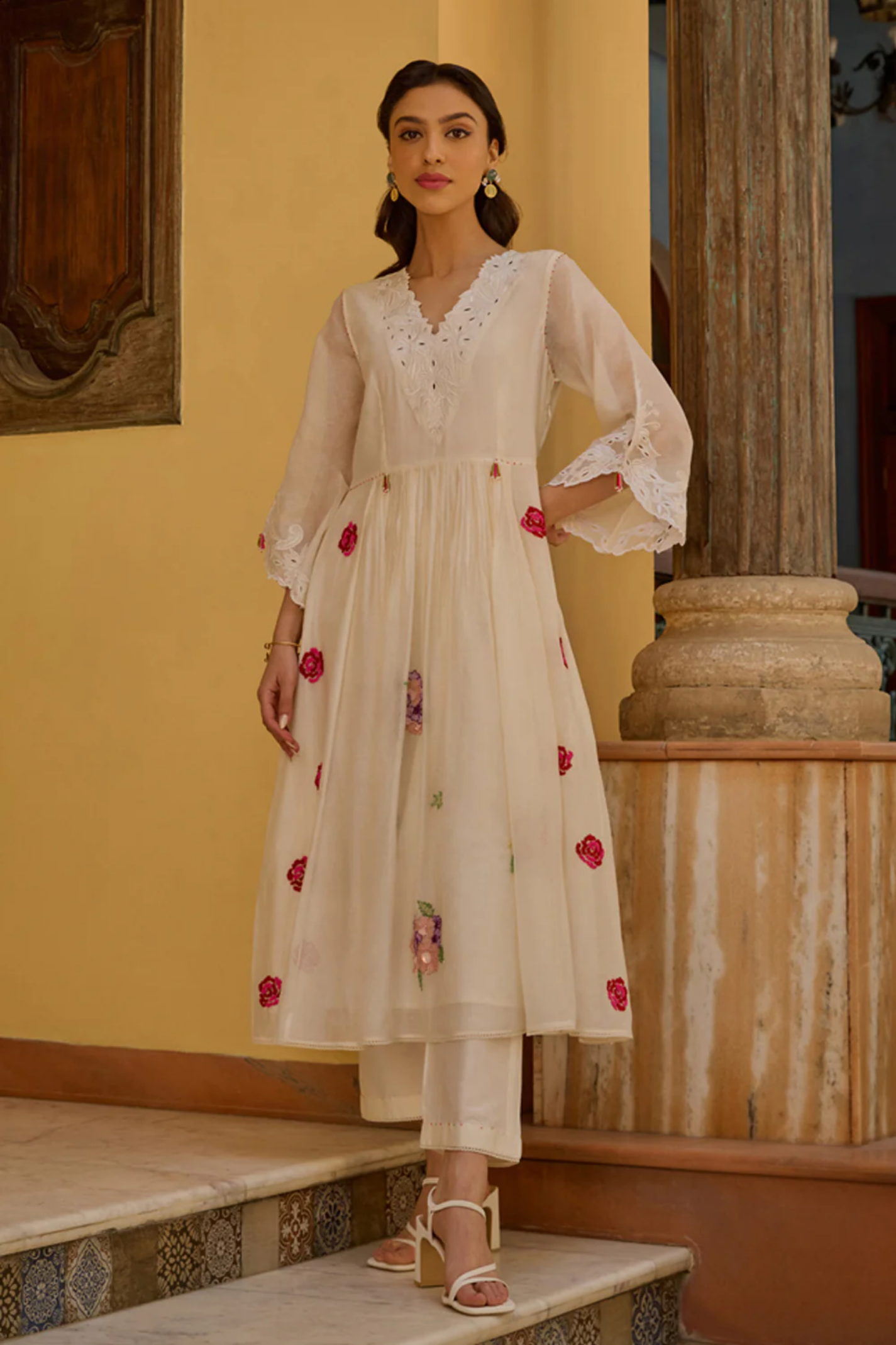 Mira Ivory Anarkali Set (With Dupatta)