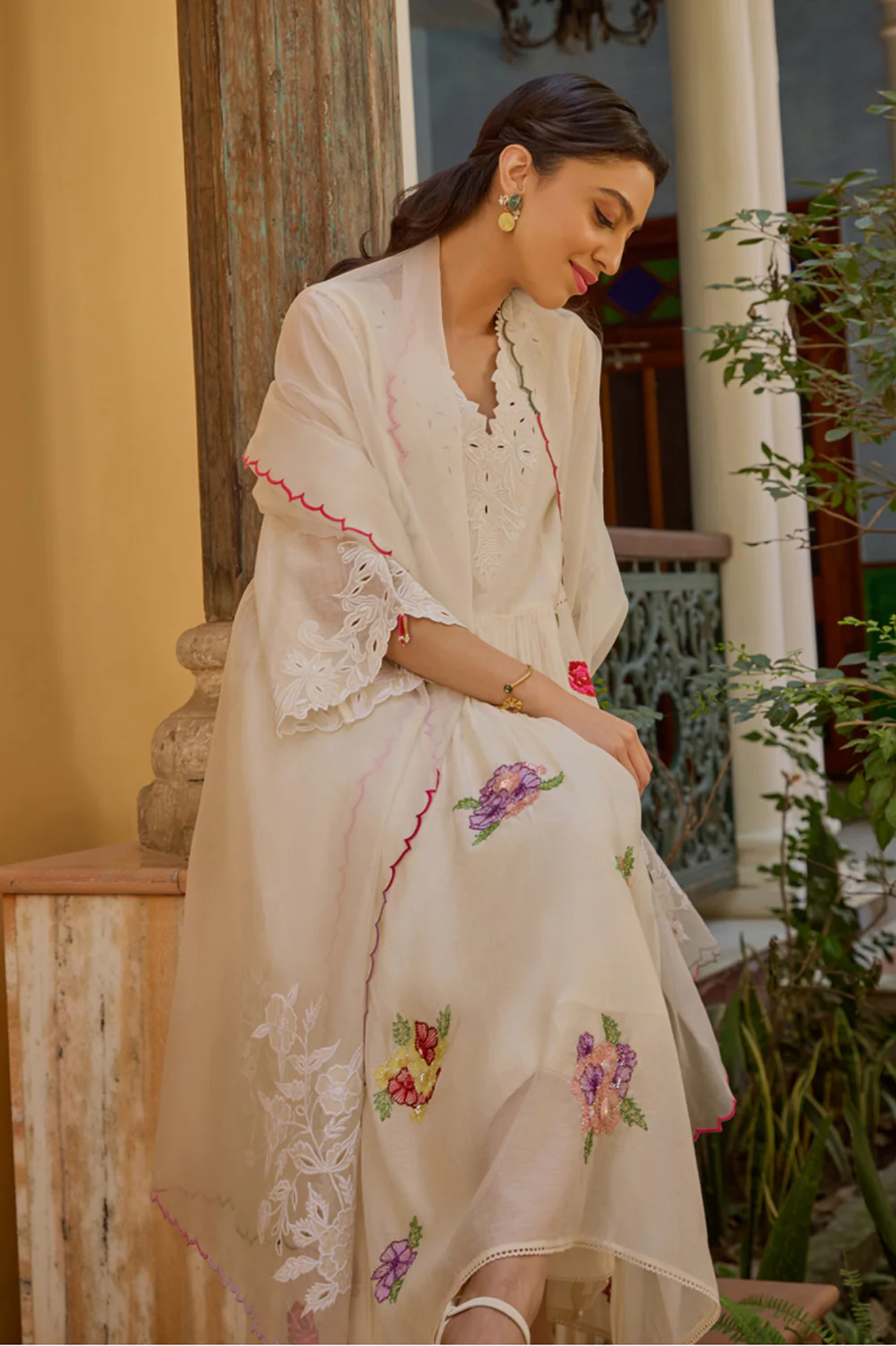 Mira Ivory Anarkali Set (With Dupatta)