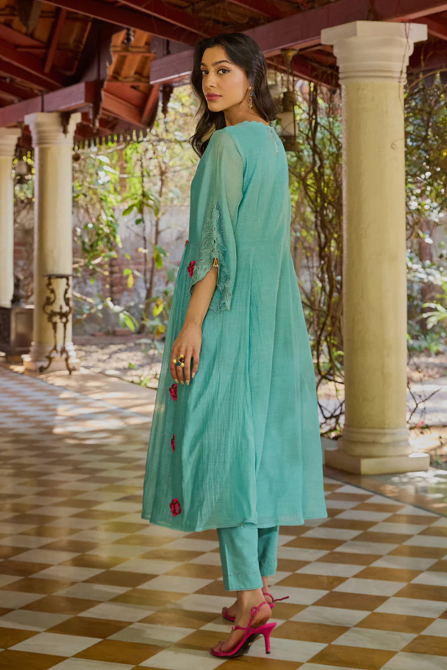 Mira Turquoise Anarkali Set (With Dupatta)