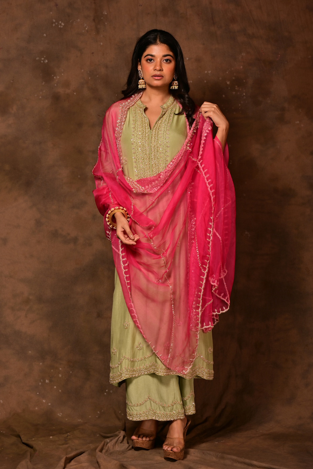 Inara Pista Kurta & Palazzo Set