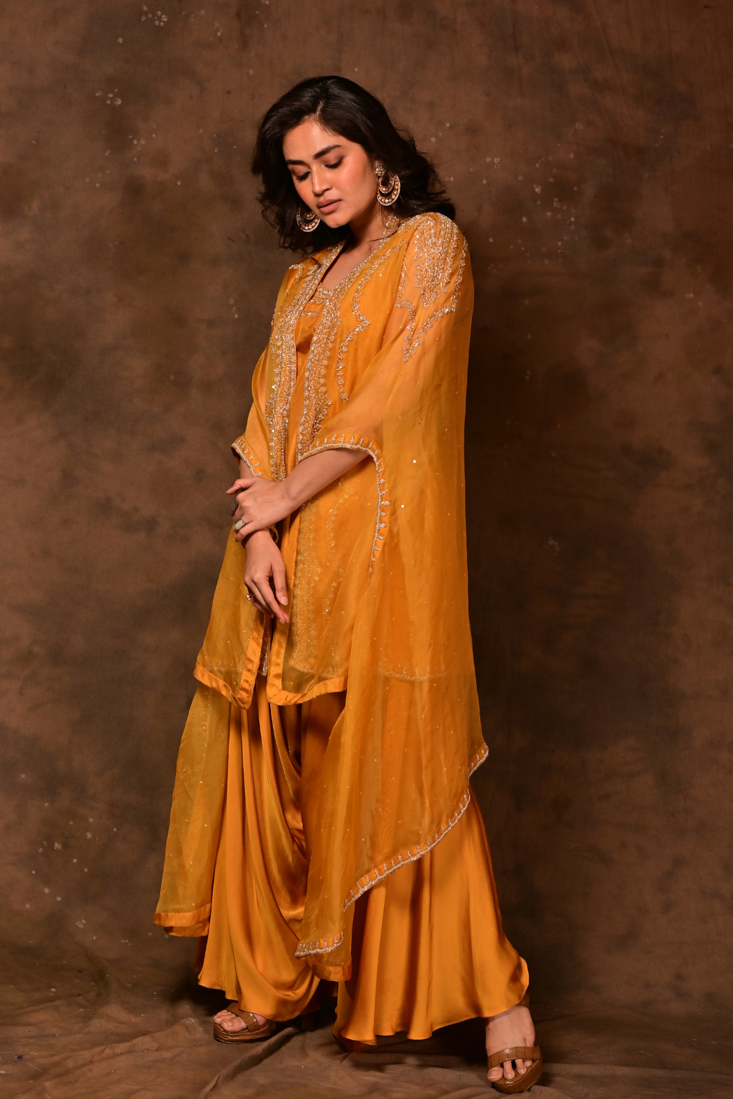 Inara Mustard Sharara Set