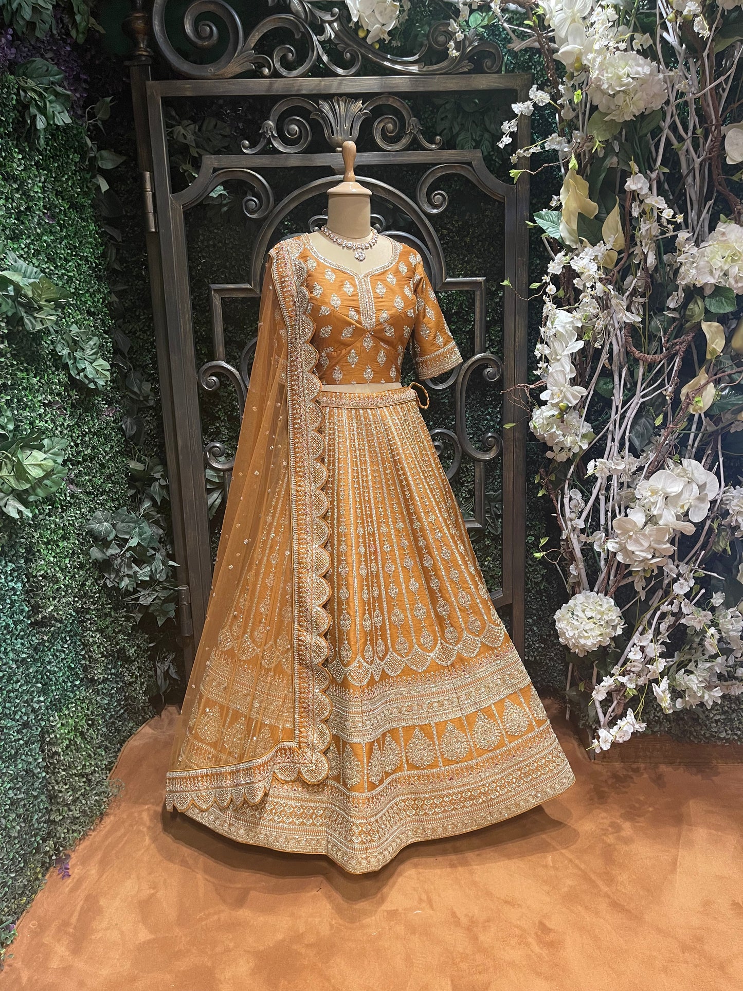 Classic Rust Zardozi Bridal Lehenga Set