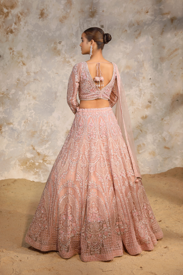 Light pink Bridal Lehenga Set for women