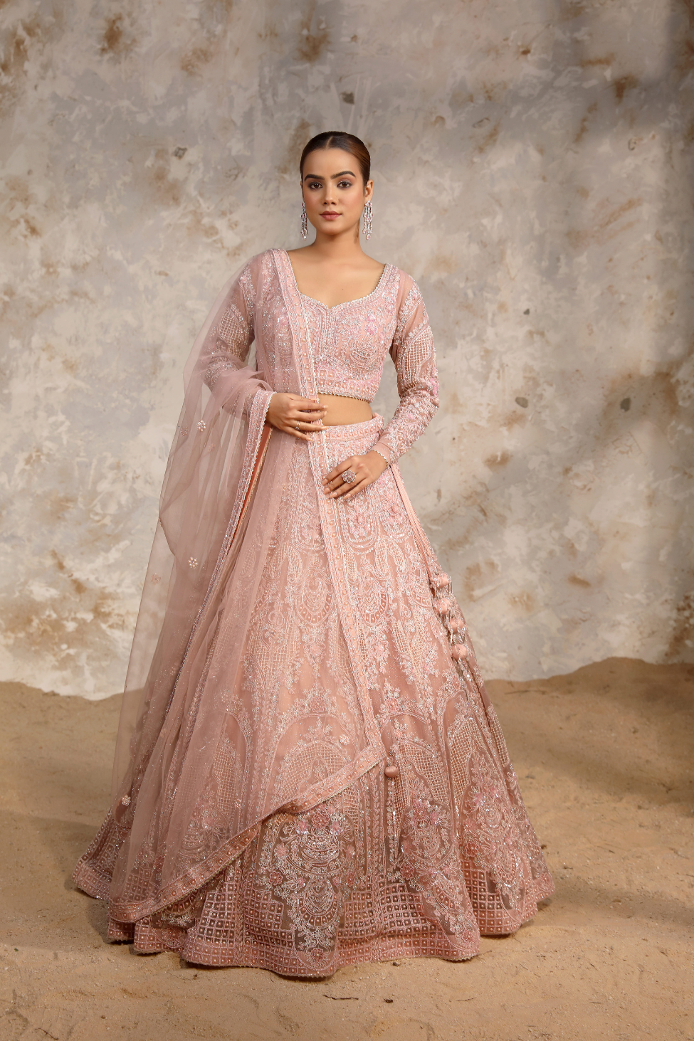 Light pink Bridal Lehenga Set for women