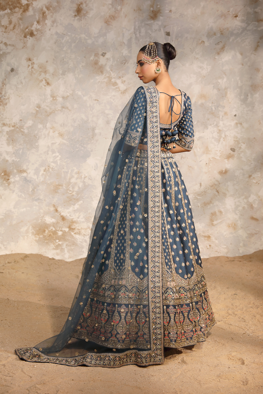 Blue Zardozi Bridal Lehenga Set