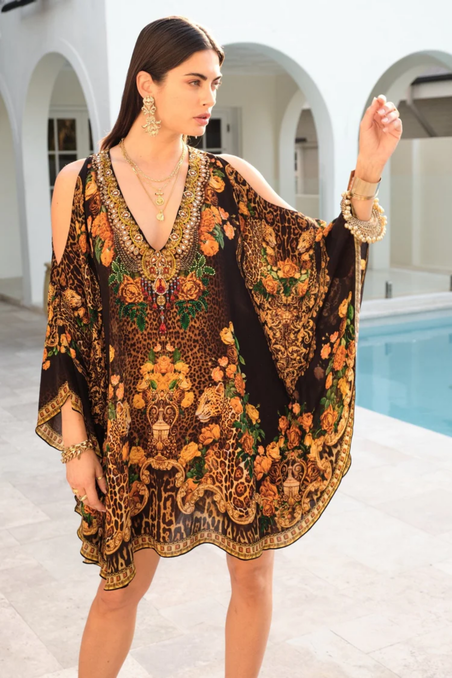 BLACK DIAMONDESS KAFTAN DRESS