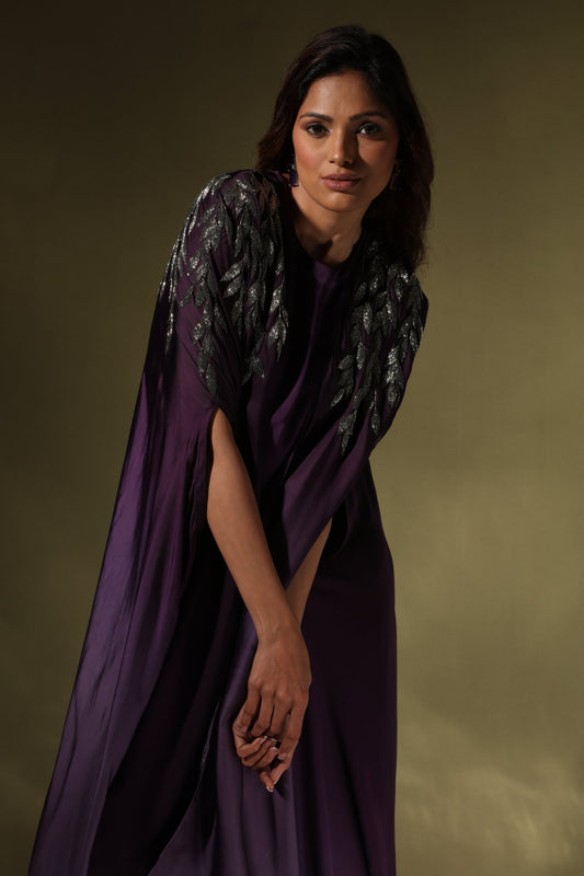 Purple Draped Dress