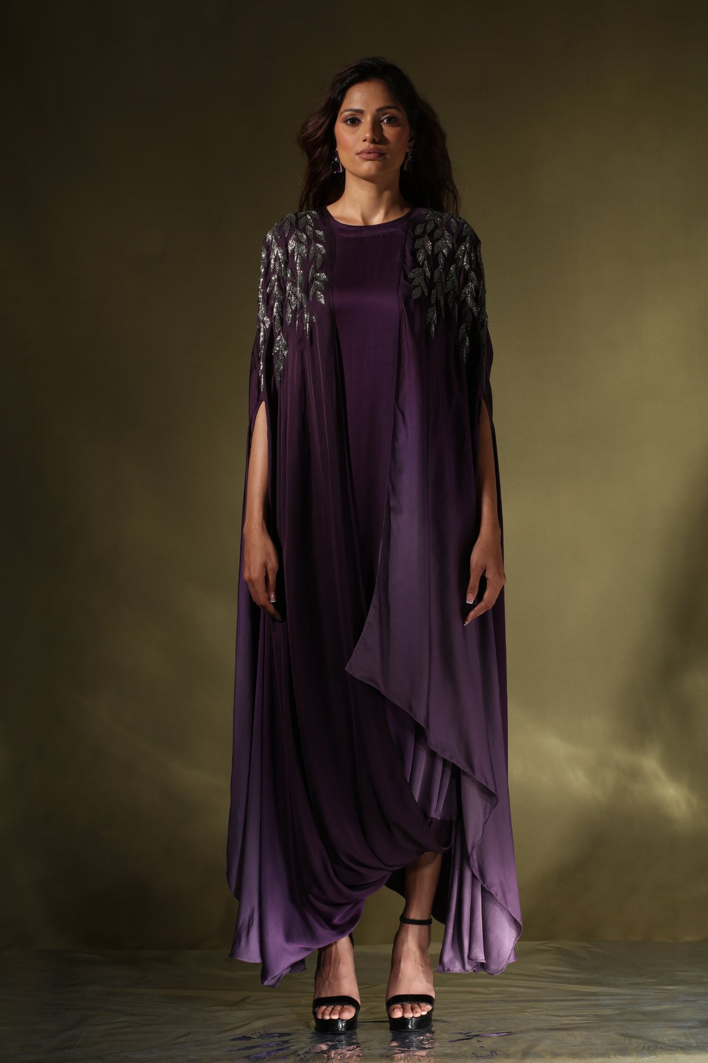 Purple Draped Dress