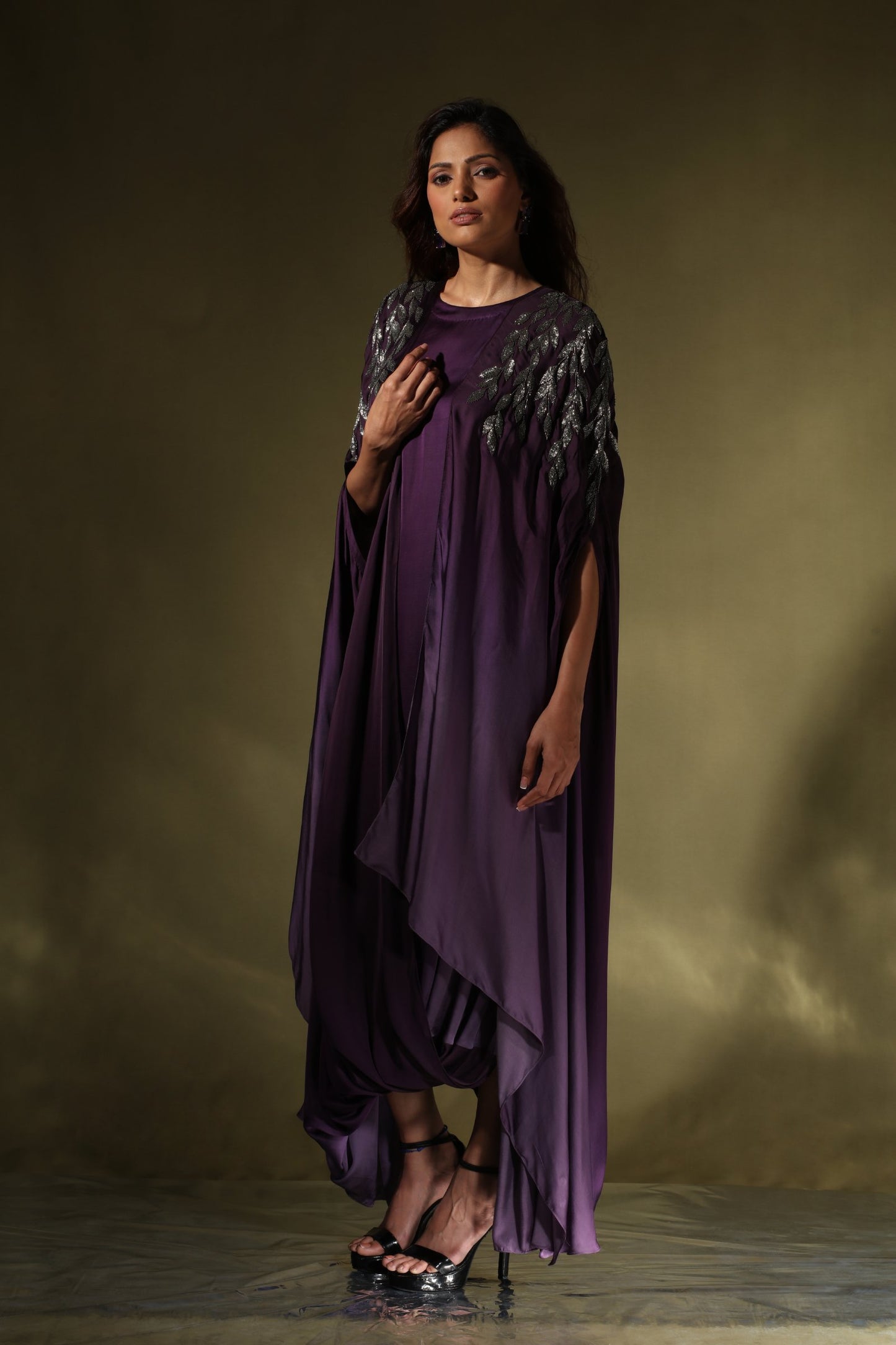 Purple Draped Dress