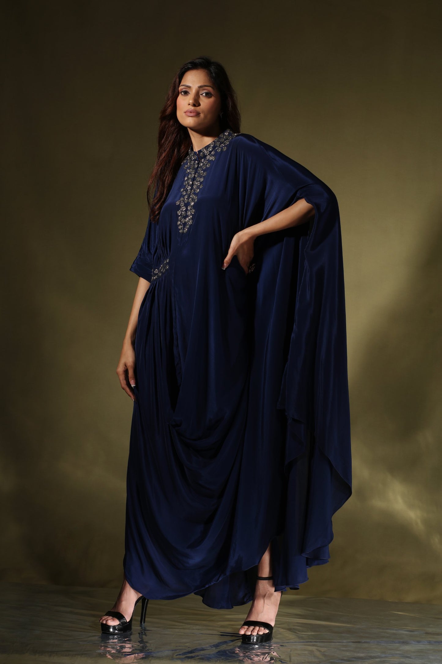 Midnight Draped Dress