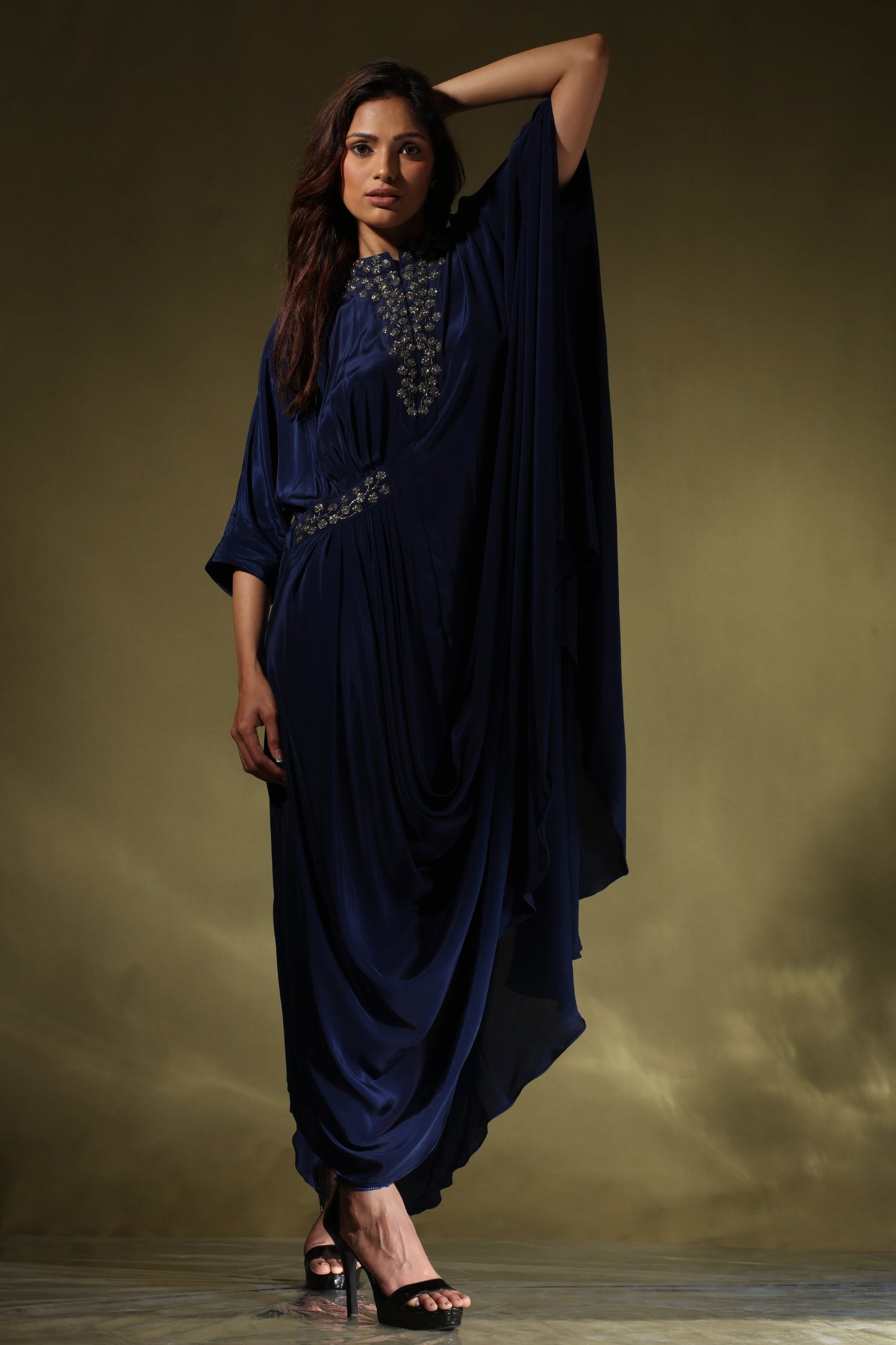 Midnight Draped Dress